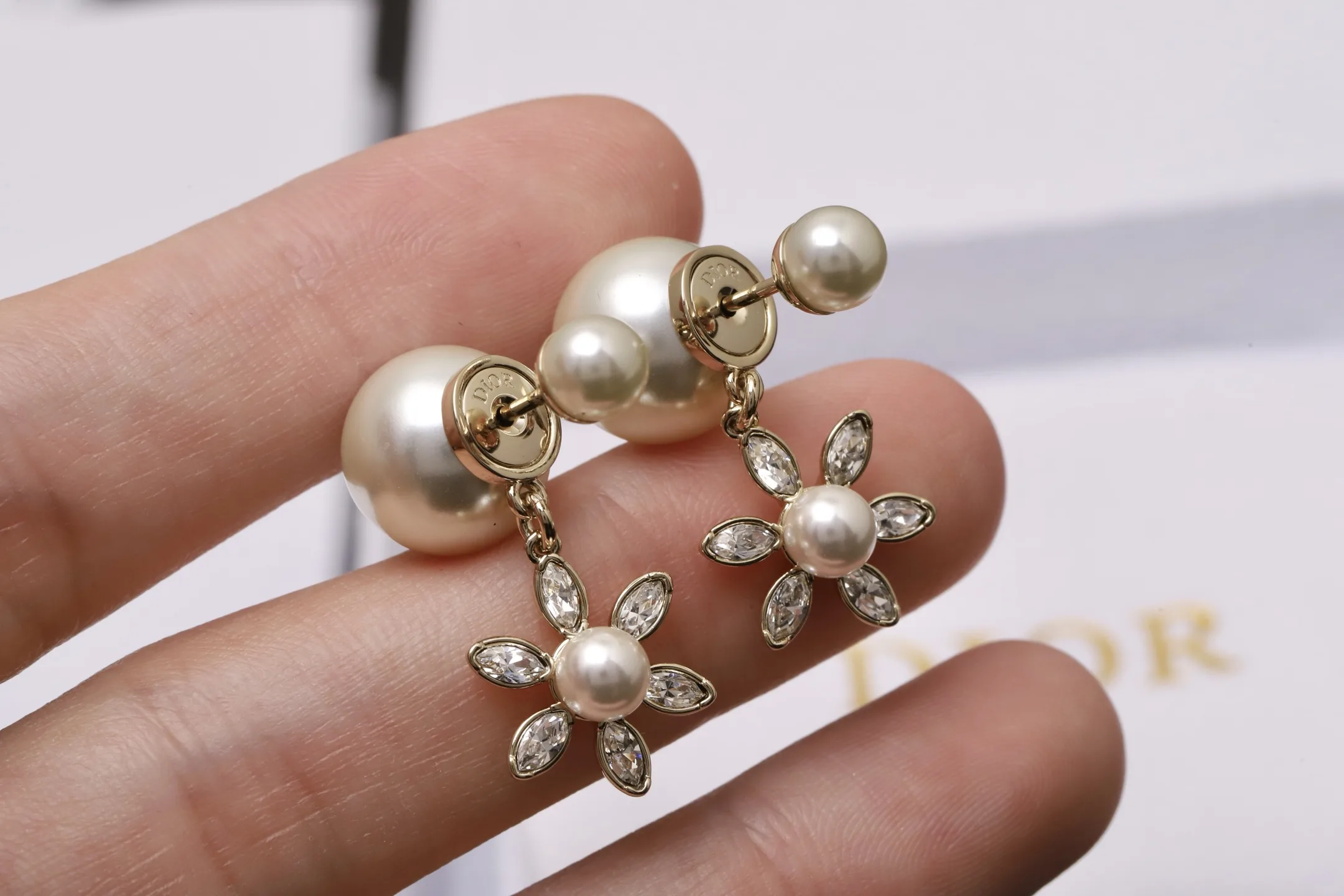 Tribales Floral Pearl Drop Earrings D14017485 — view 4