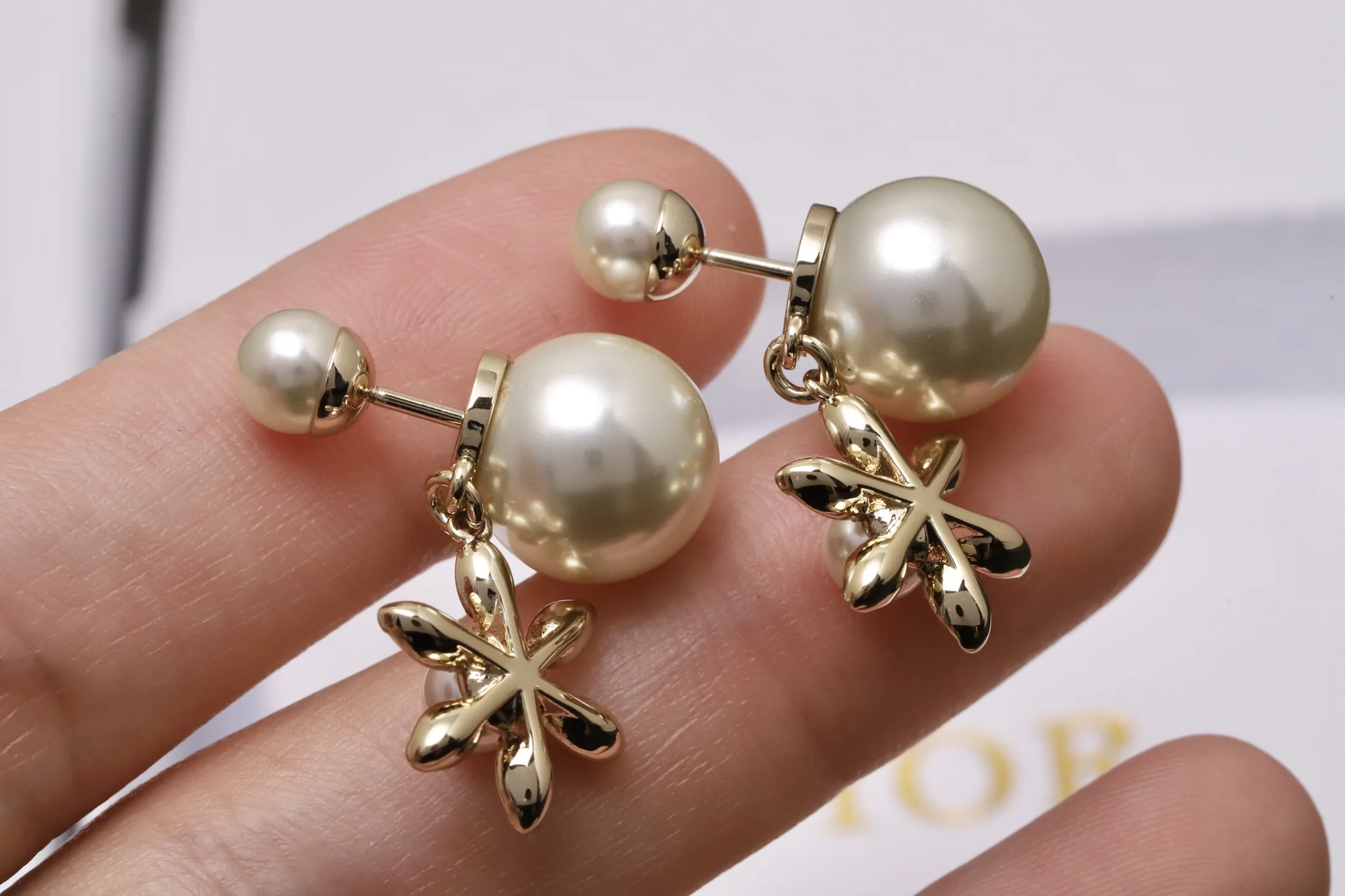 Tribales Floral Pearl Drop Earrings D14017485 — view 5