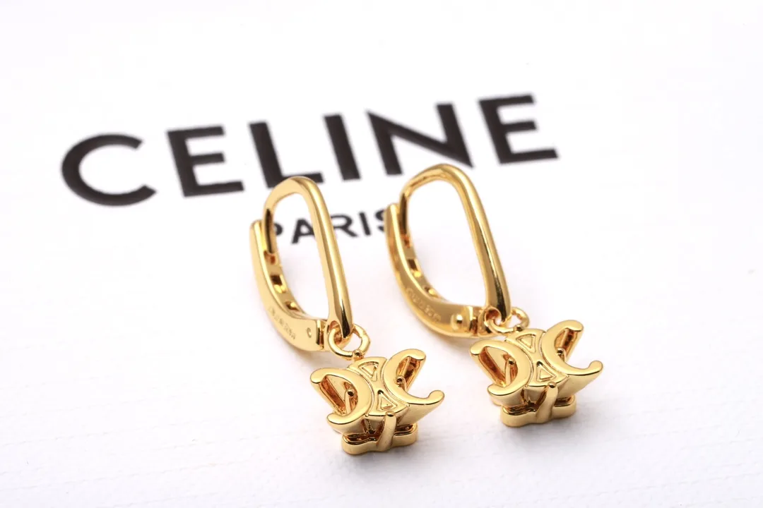Triomphe Logo Drop Earrings D13517318 — view 4