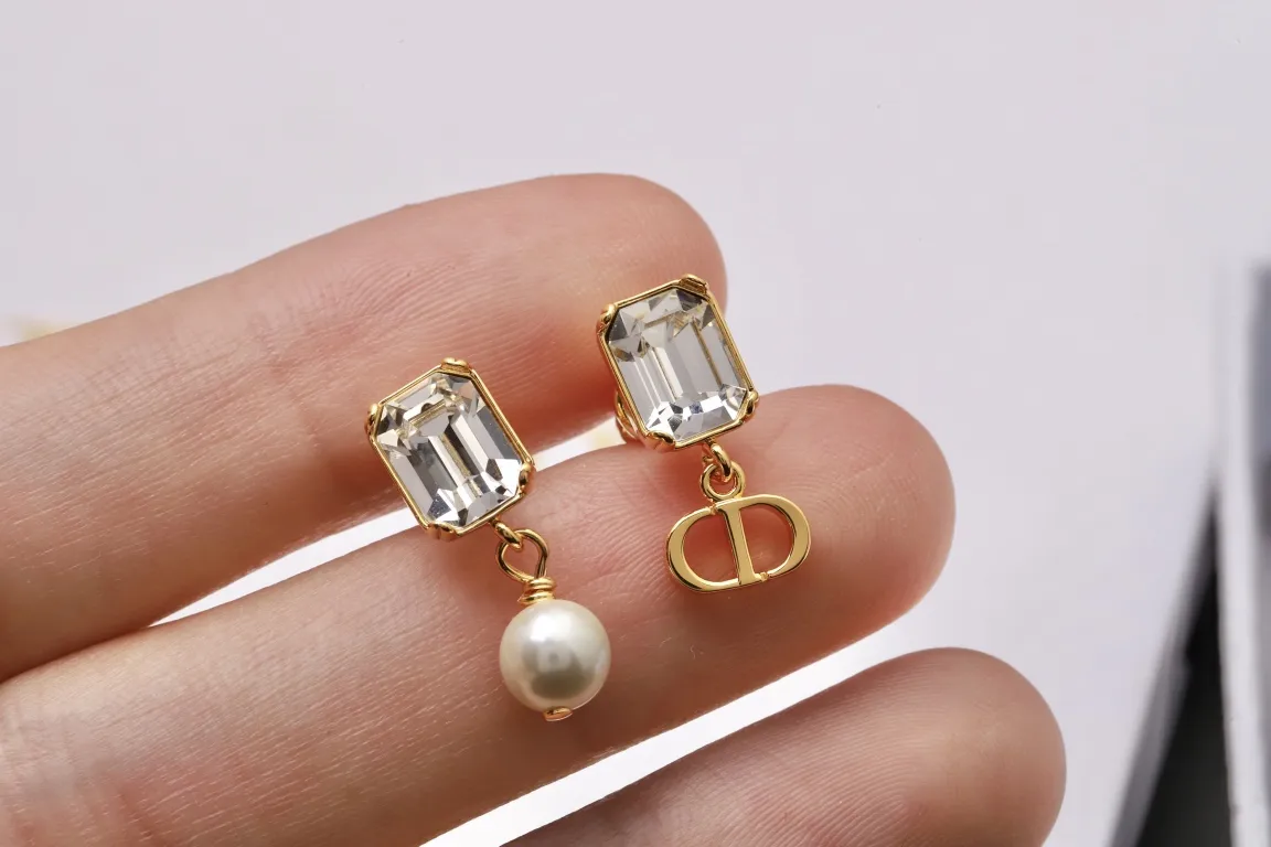 Asymmetric Crystal and Pearl Drop Earrings D13517278 — view 6