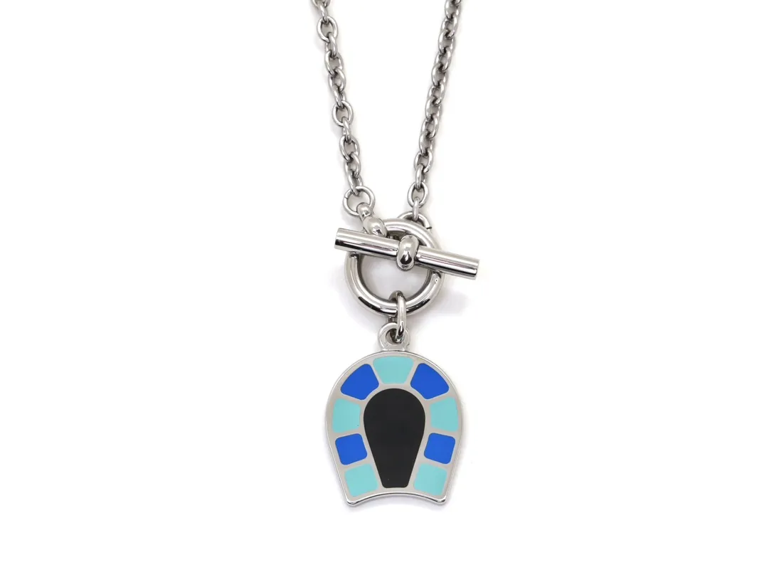Helios Foracheval Enamel Horseshoe Pendant Necklace D16017715