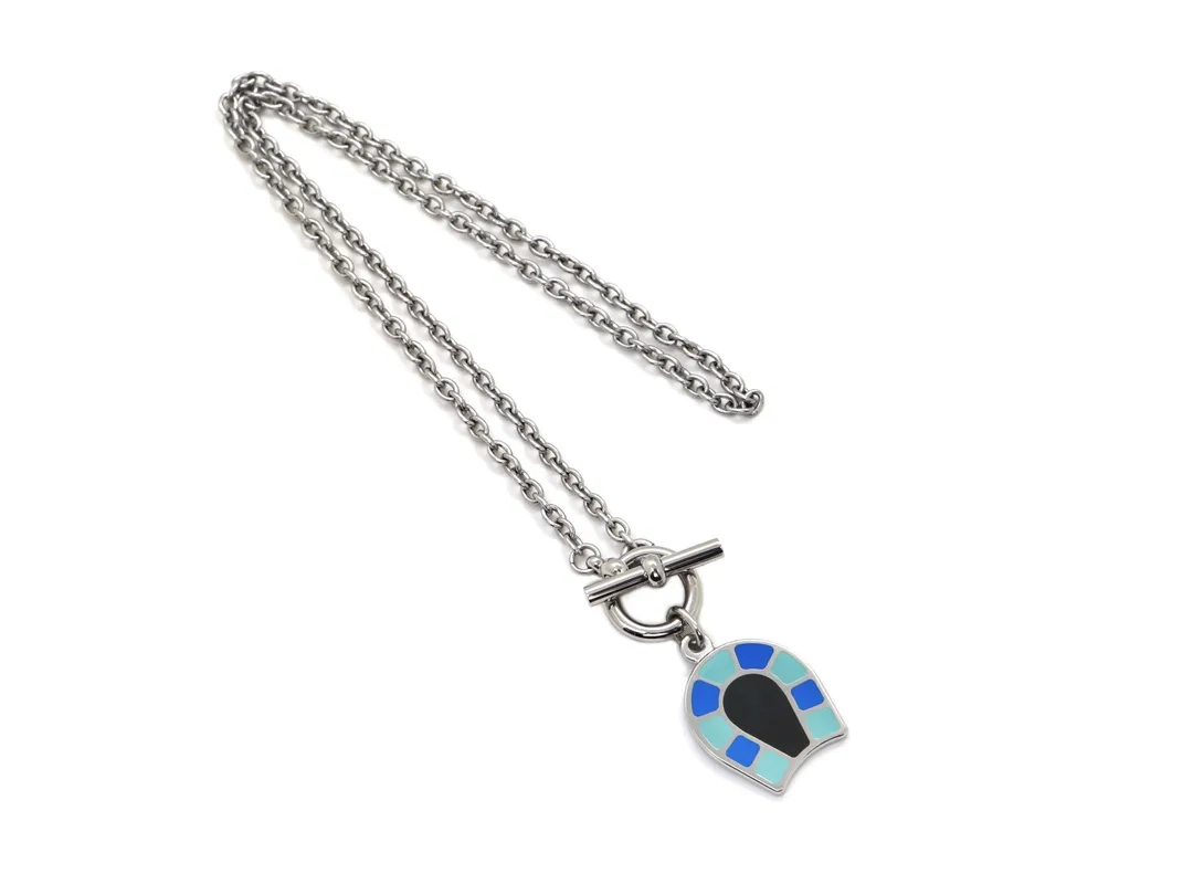 Helios Foracheval Enamel Horseshoe Pendant Necklace D16017715 — view 2