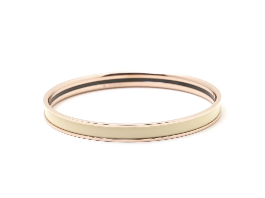 Narrow Enamel Bangle in Rose Gold D15517545 — view 3