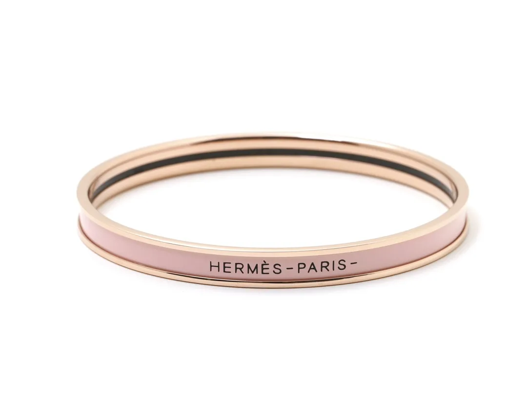 Narrow Enamel Bangle in Rose Gold D15517544