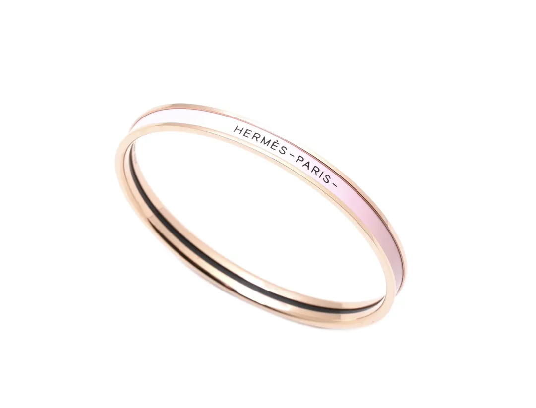 Narrow Enamel Bangle in Rose Gold D15517544 — view 2