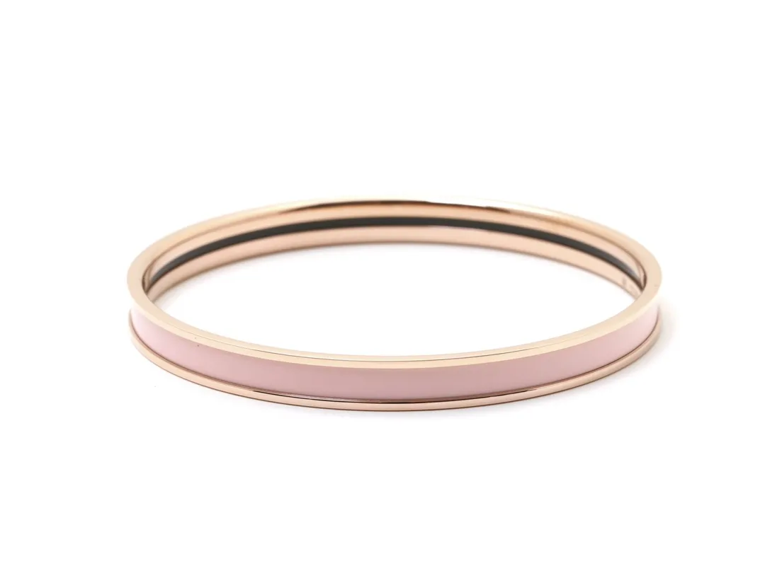 Narrow Enamel Bangle in Rose Gold D15517544 — view 3