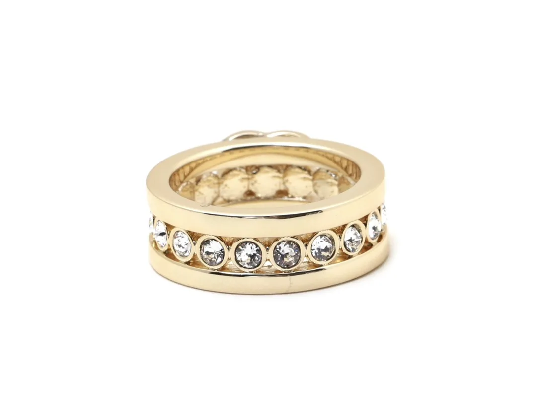 Crystal-Embellished Interlocking Logo Ring D13017349 — view 3