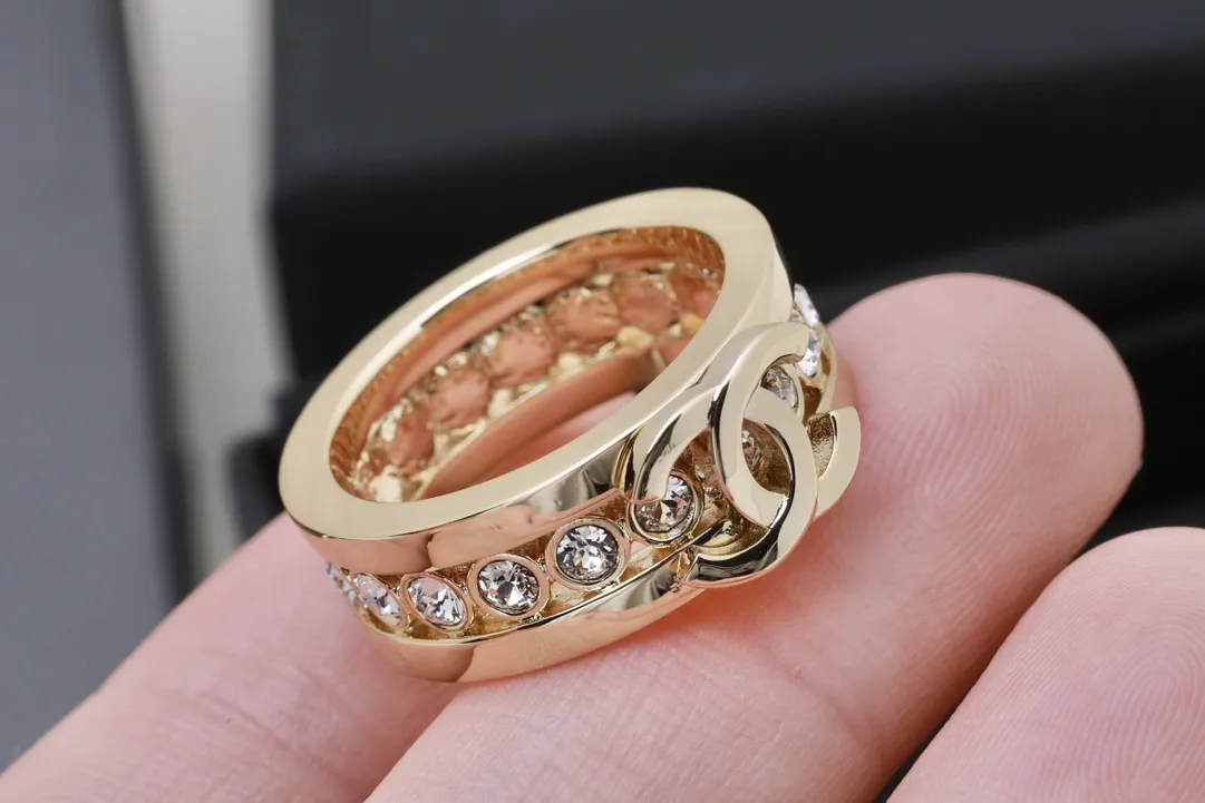 Crystal-Embellished Interlocking Logo Ring D13017349 — view 6