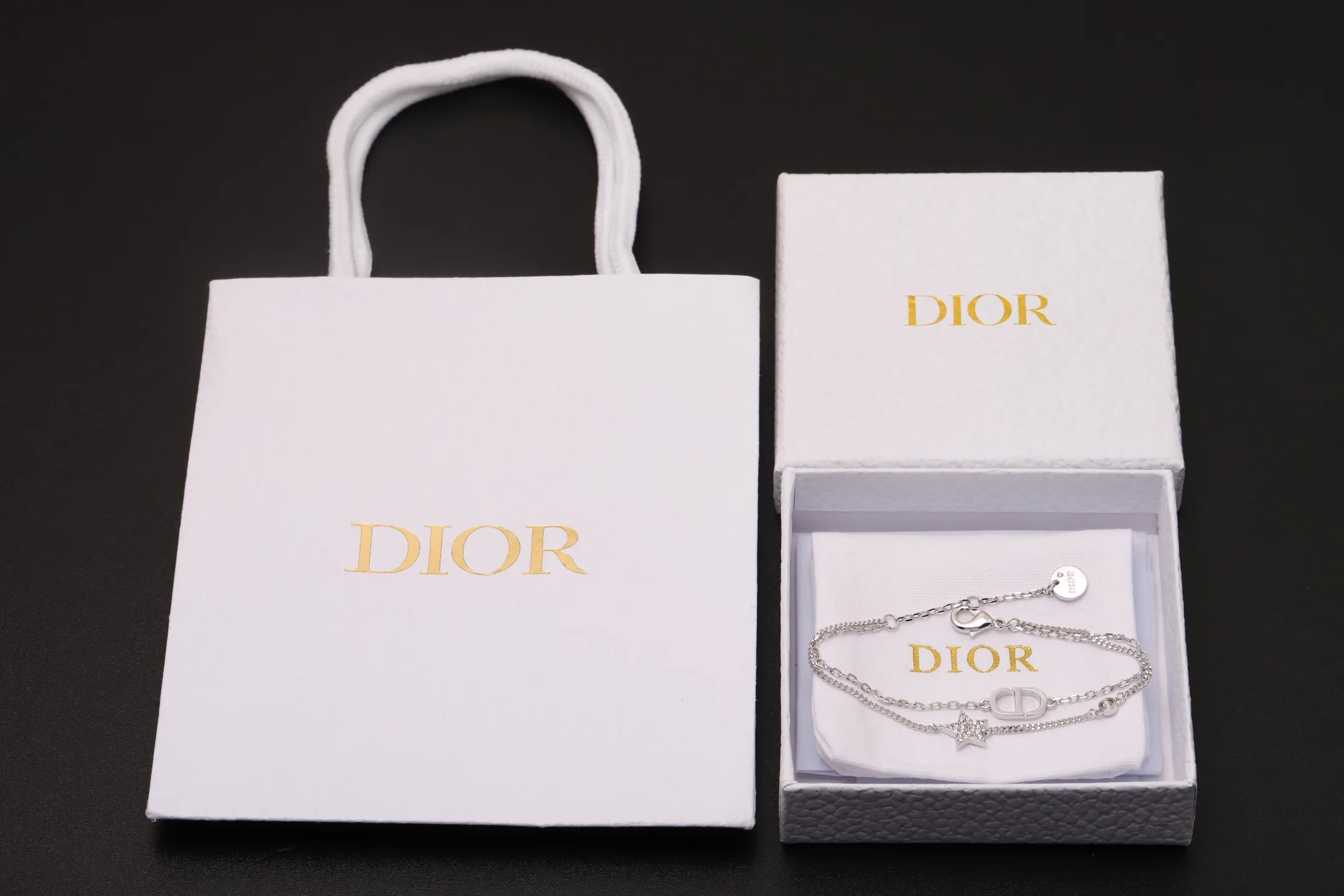 CD Navy Star Double-Chain Bracelet D13517251 — view 2
