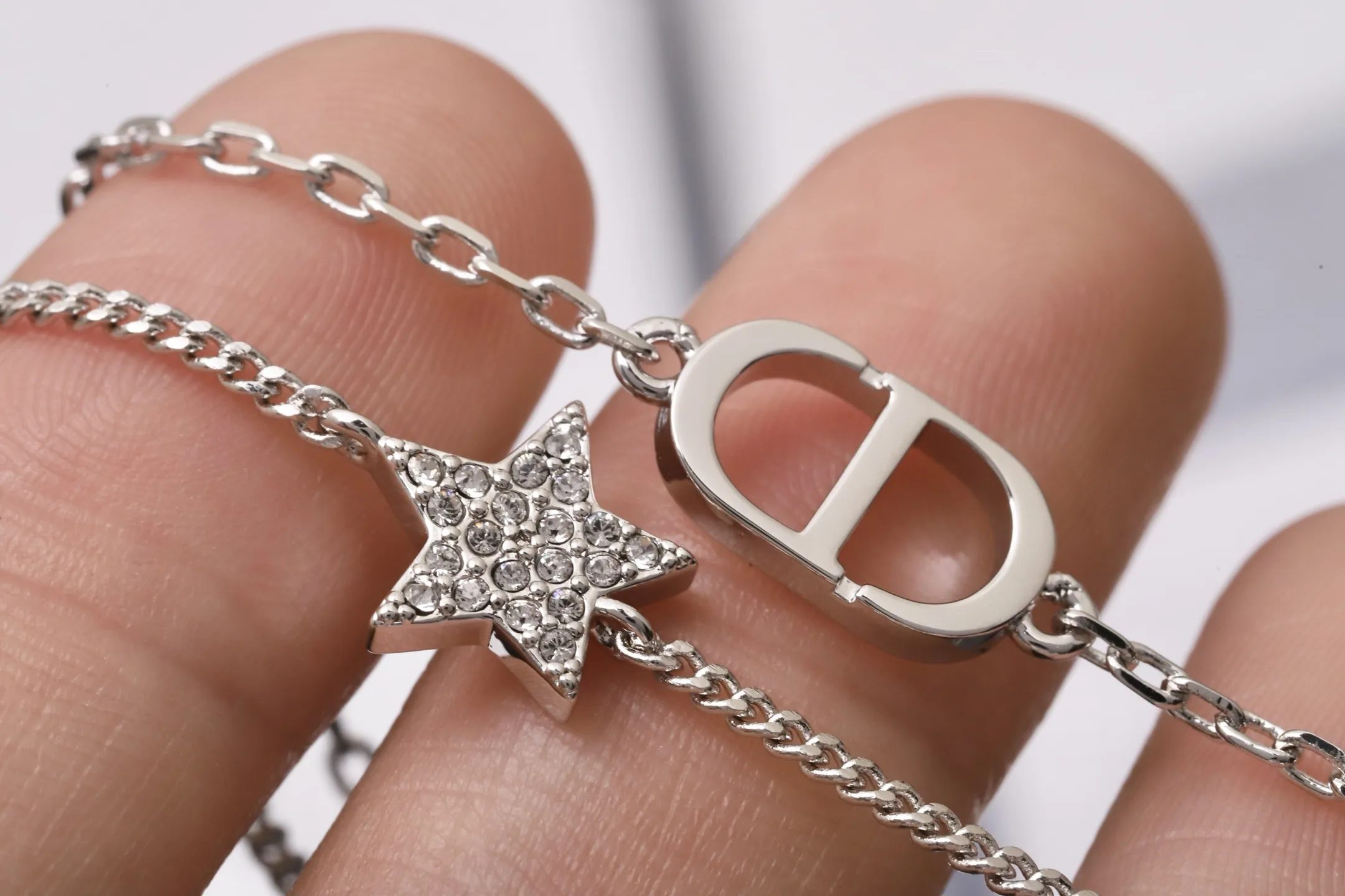 CD Navy Star Double-Chain Bracelet D13517251 — view 4