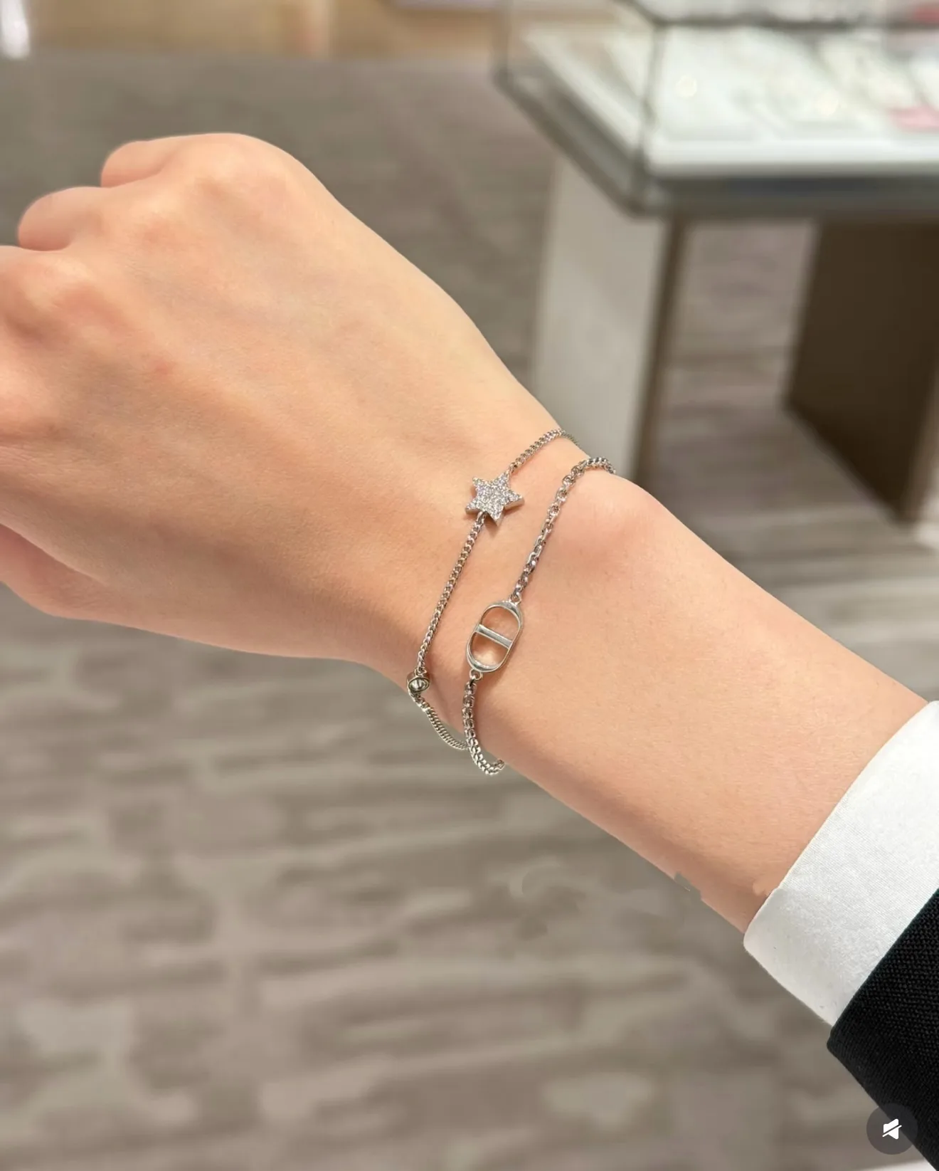 CD Navy Star Double-Chain Bracelet D13517251 — view 8