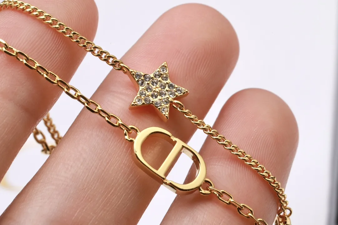 CD Navy Star Double-Chain Bracelet D13517250 — view 4