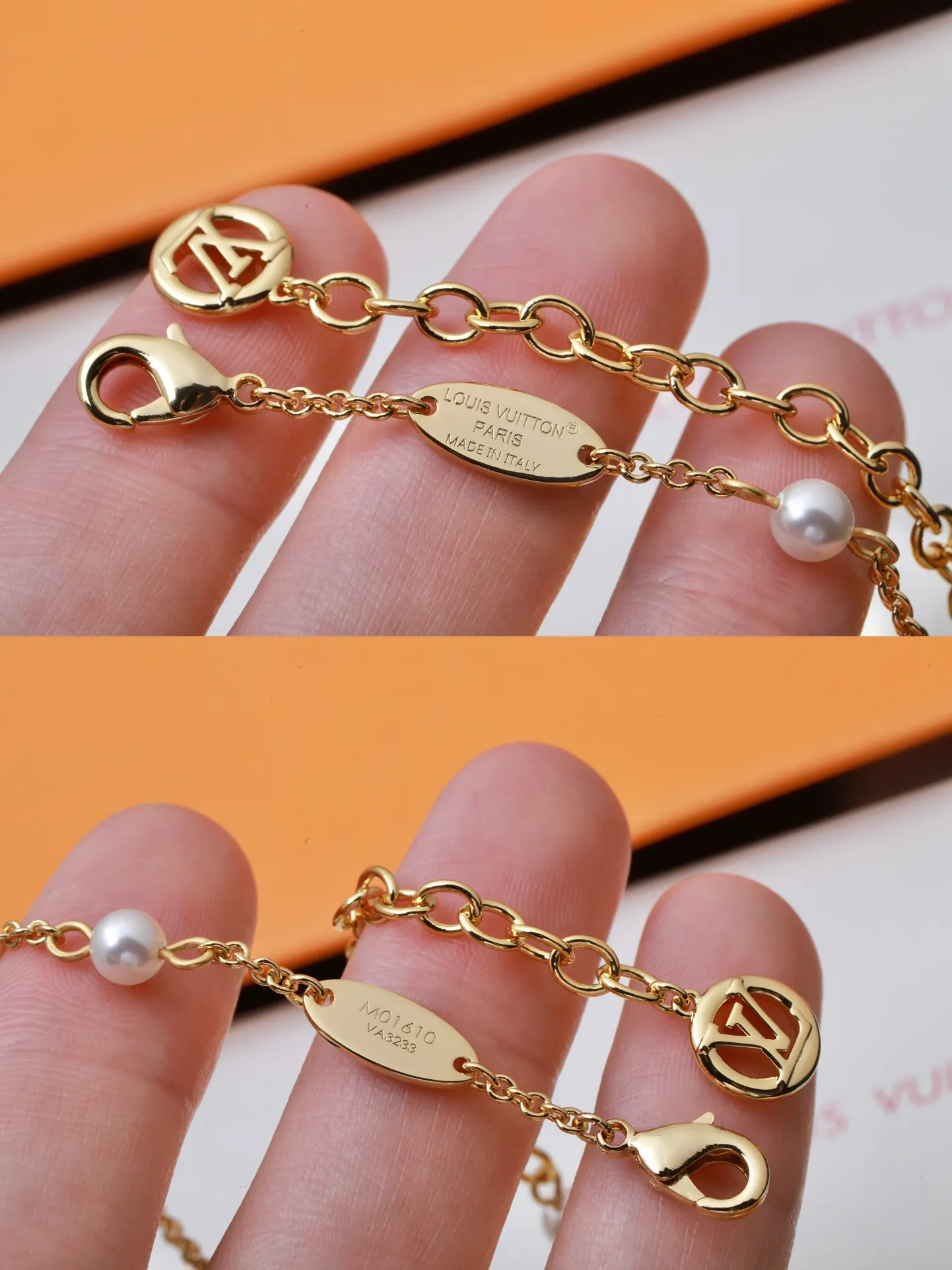 Monogram Flower Pearl Chain Bracelet D14017416 — view 6