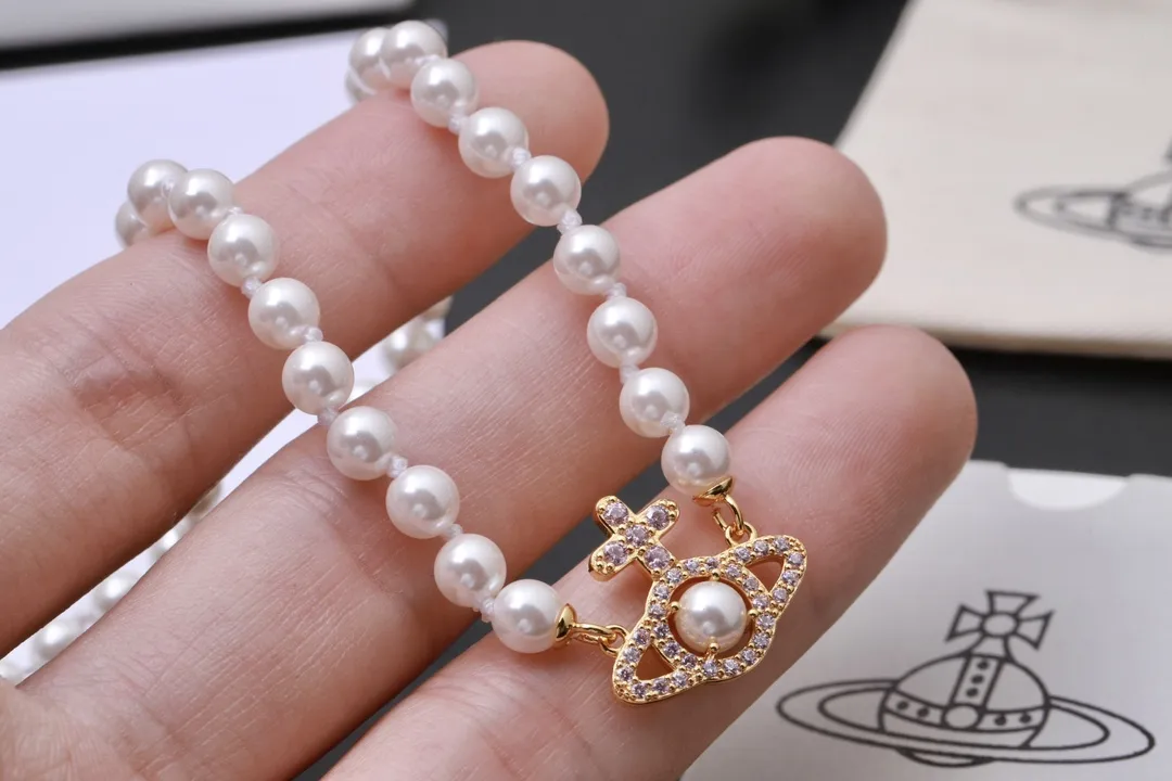 Orb Enamel and Crystal Faux-Pearl Necklace D16516660 — view 4