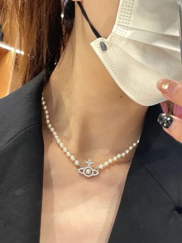Orb Enamel and Crystal Faux-Pearl Necklace D16516660 — view 9