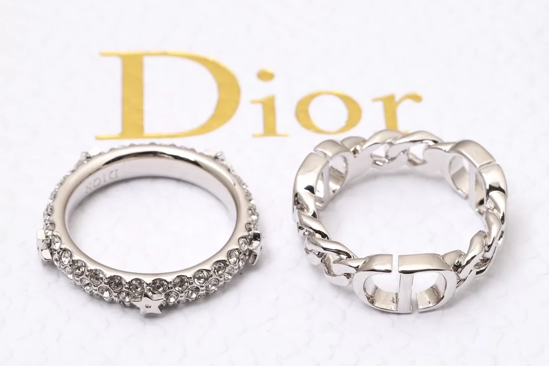 Crystal-Embellished Logo Stacking Ring Set D15017186 — view 5