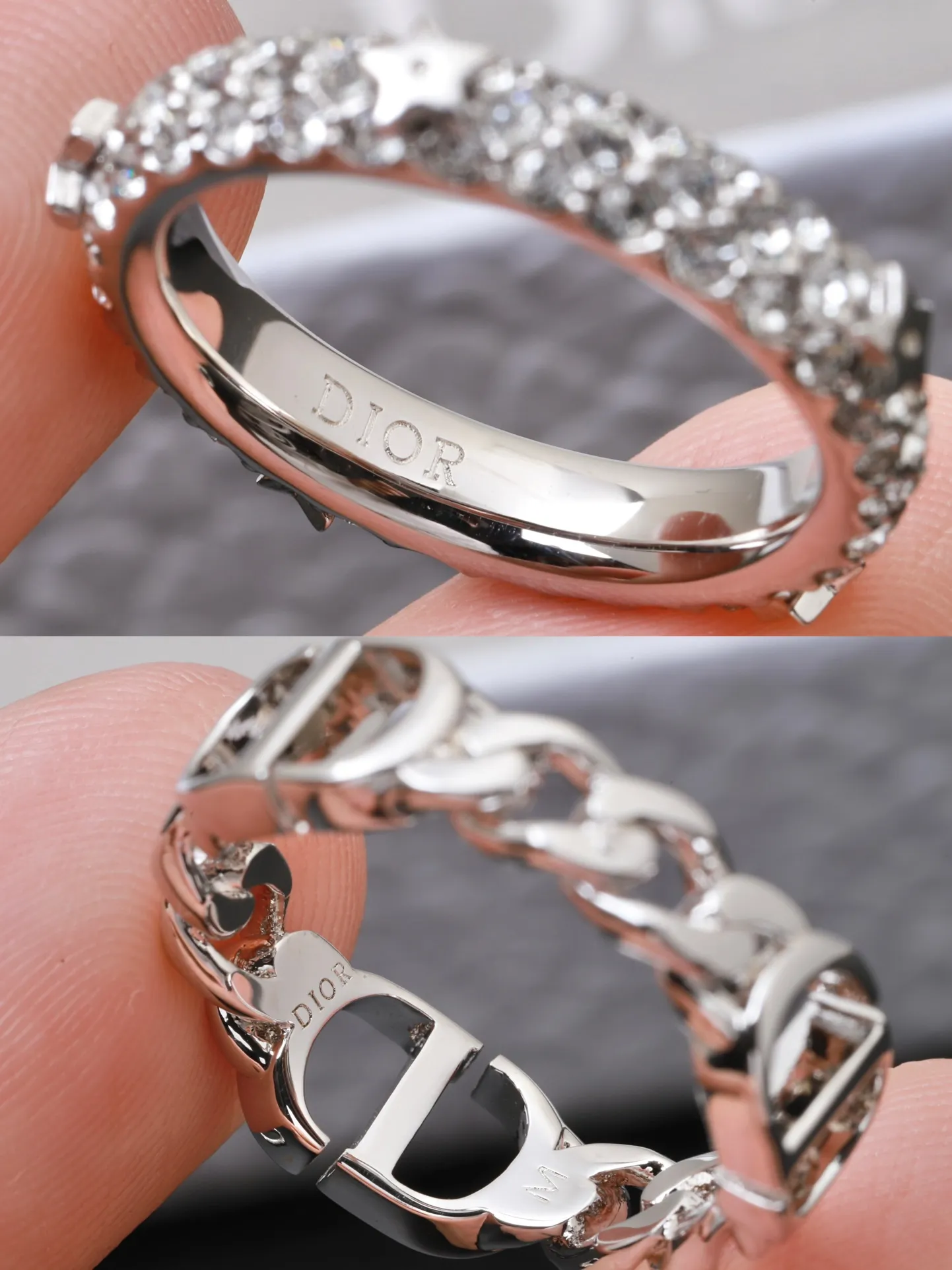 Crystal-Embellished Logo Stacking Ring Set D15017186 — view 7