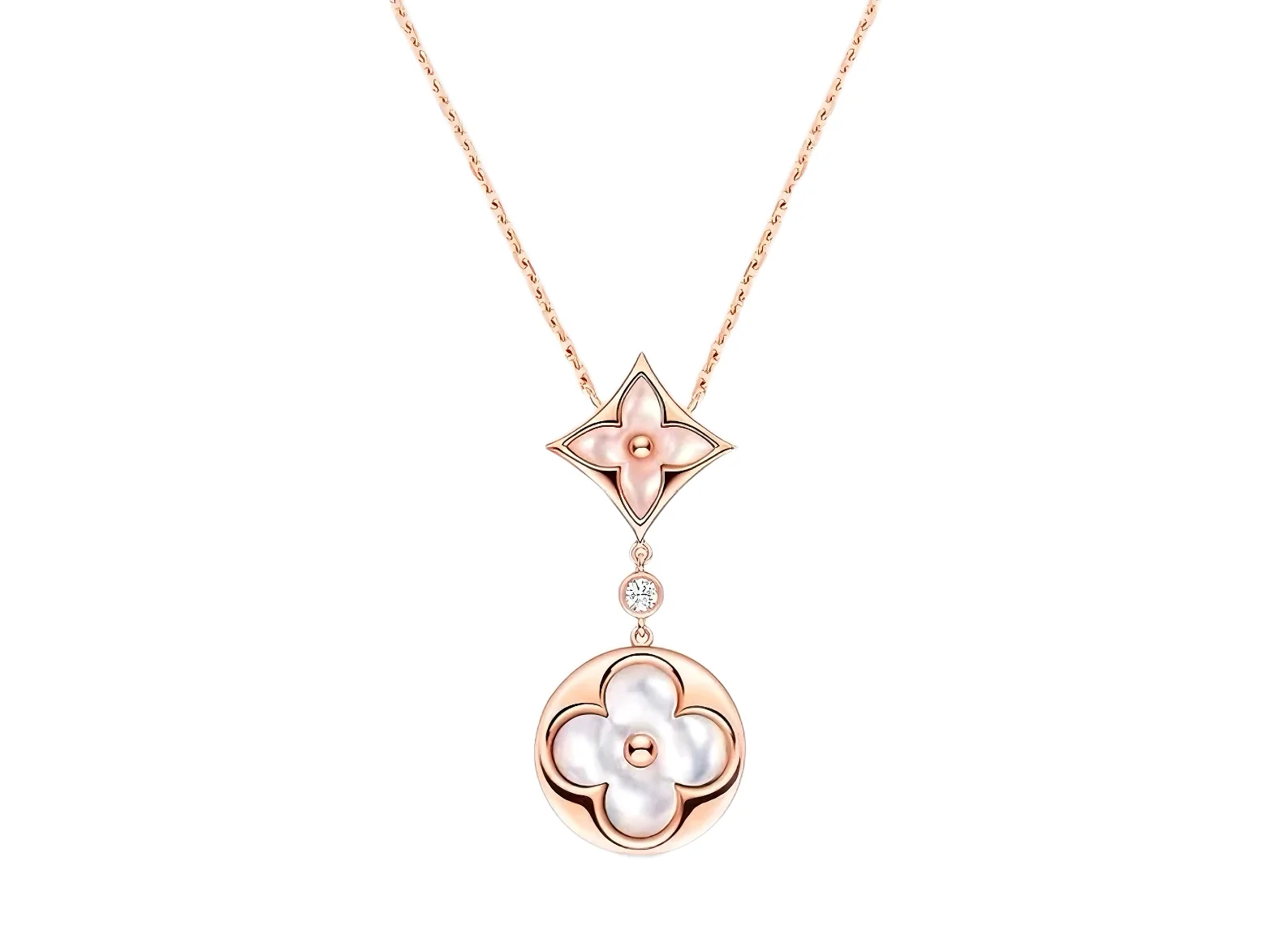 Mother-of-Pearl Floral Pendant Necklace (Gold-Plated Brass) D13016809