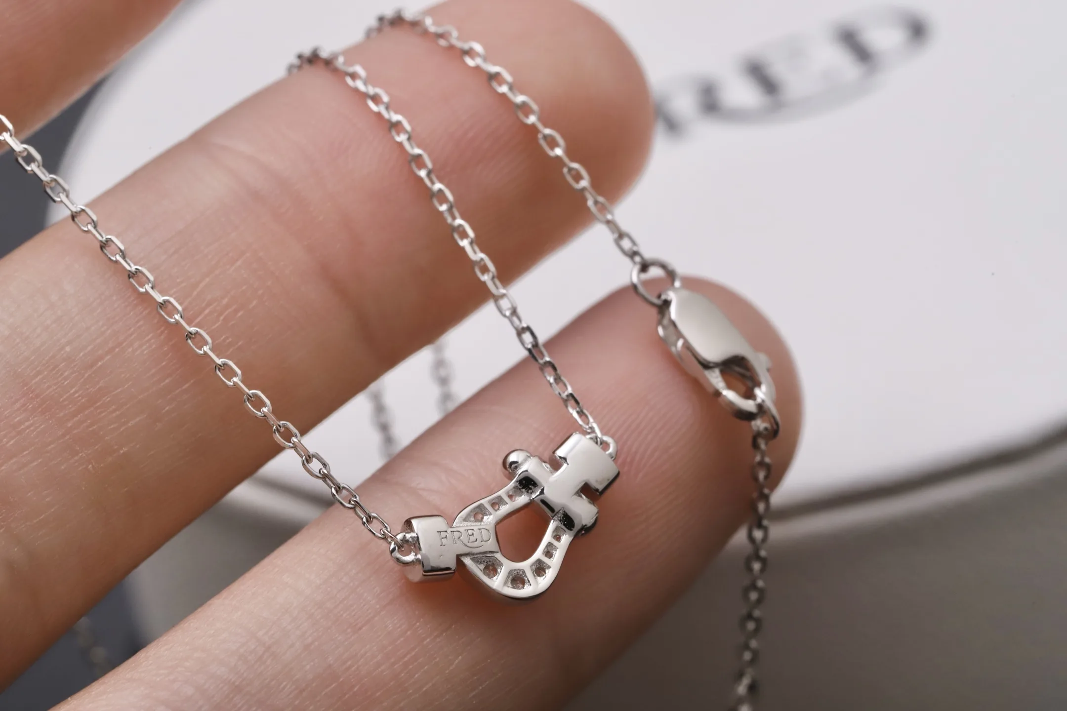 Horseshoe Buckle Pendant Necklace (Sterling Silver) D15517333 — view 6