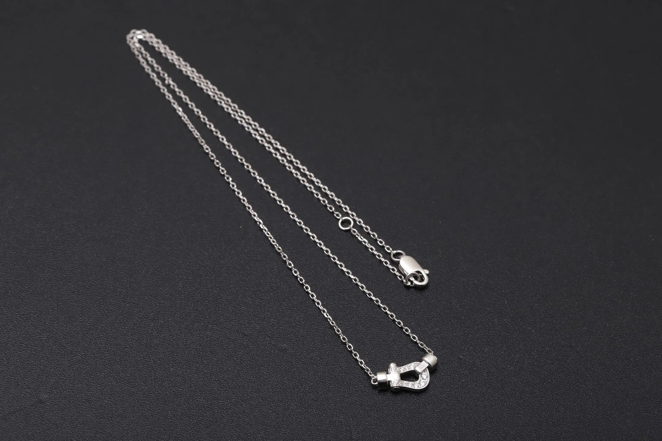 Horseshoe Buckle Pendant Necklace (Sterling Silver) D15517333 — view 7