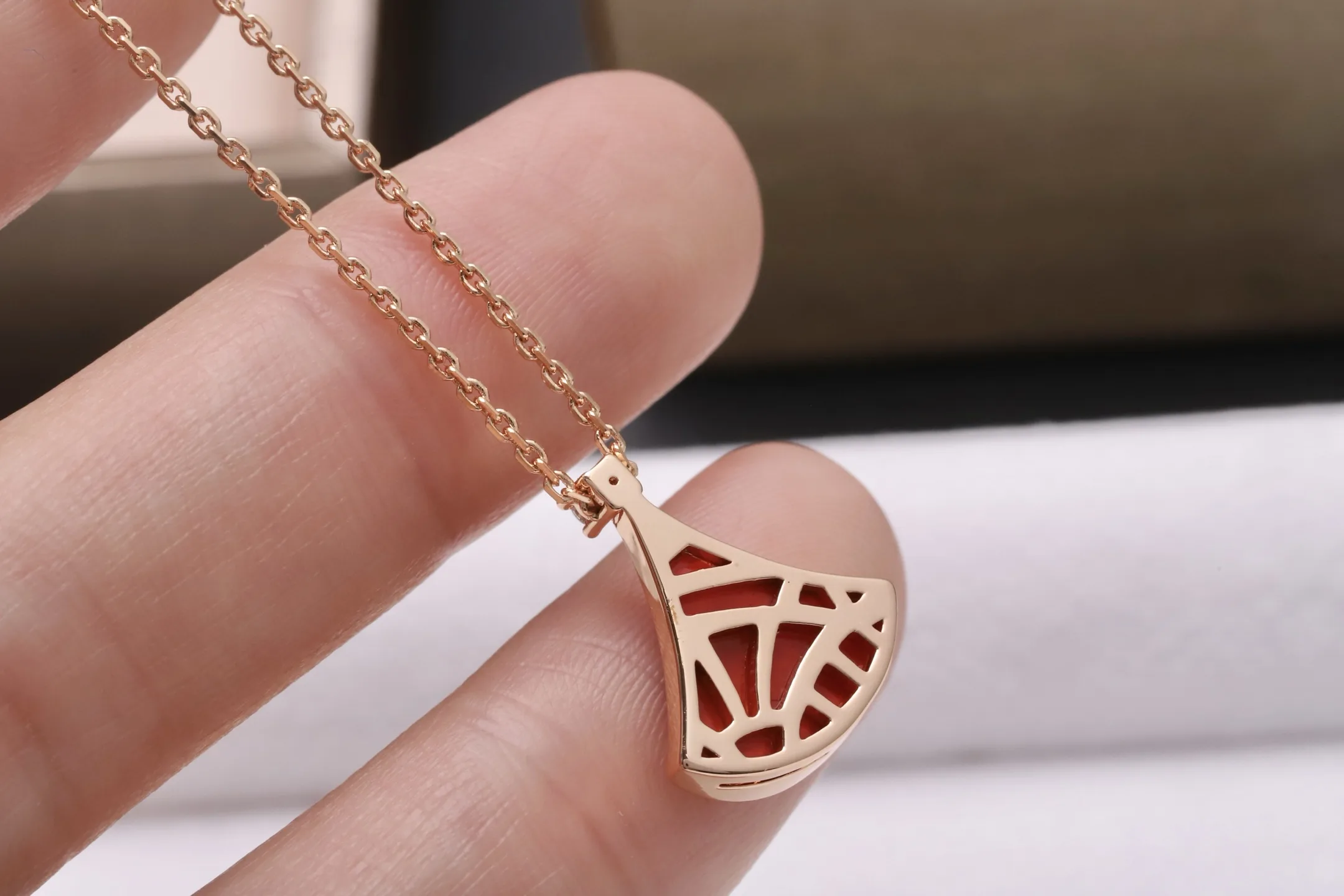Divas' Dream Carnelian Pendant Necklace (Gold-Plated Brass) D15517171 — view 7