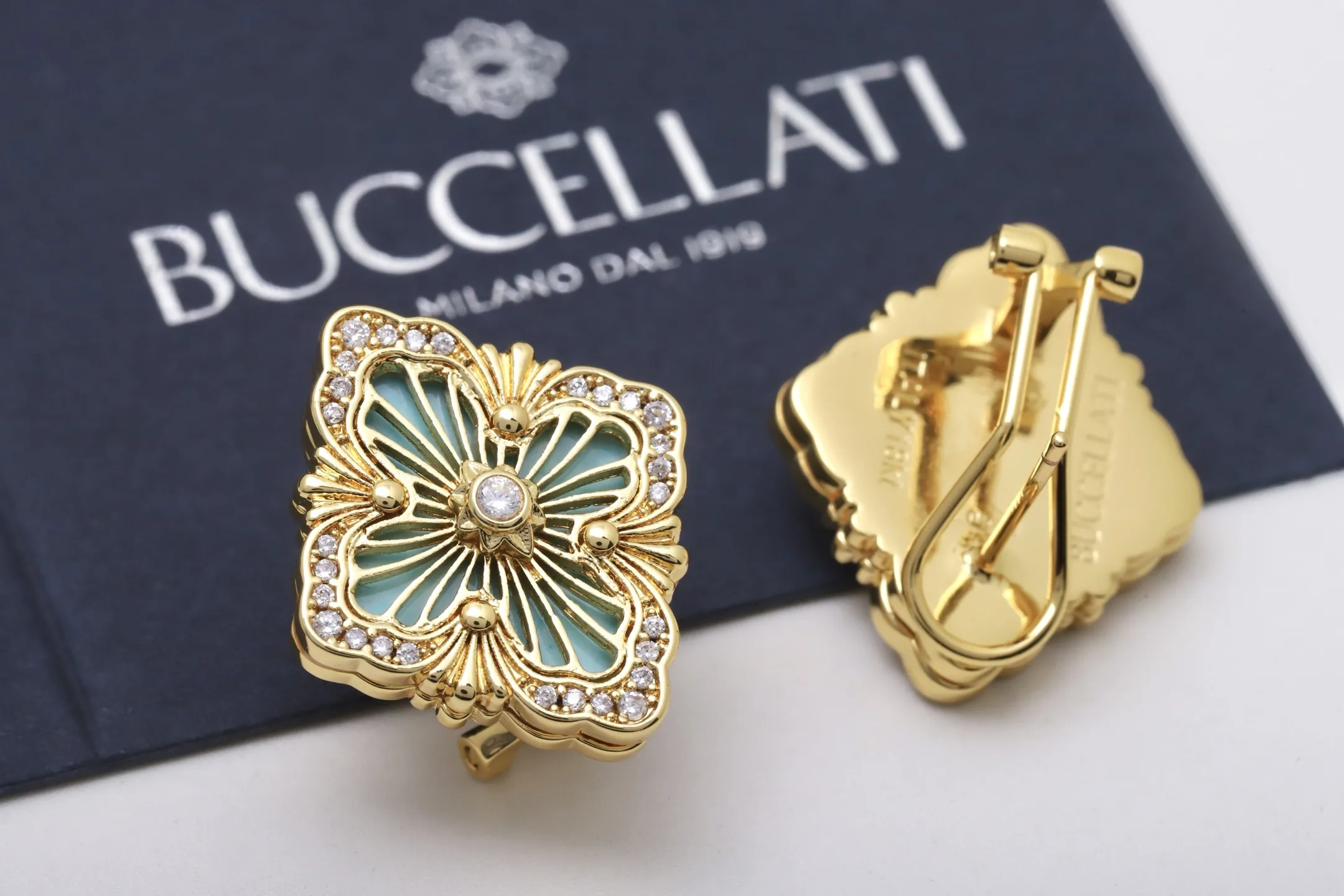 Opera Large Amazonite Earrings (Gold-Plated Brass) D13517614 — view 5
