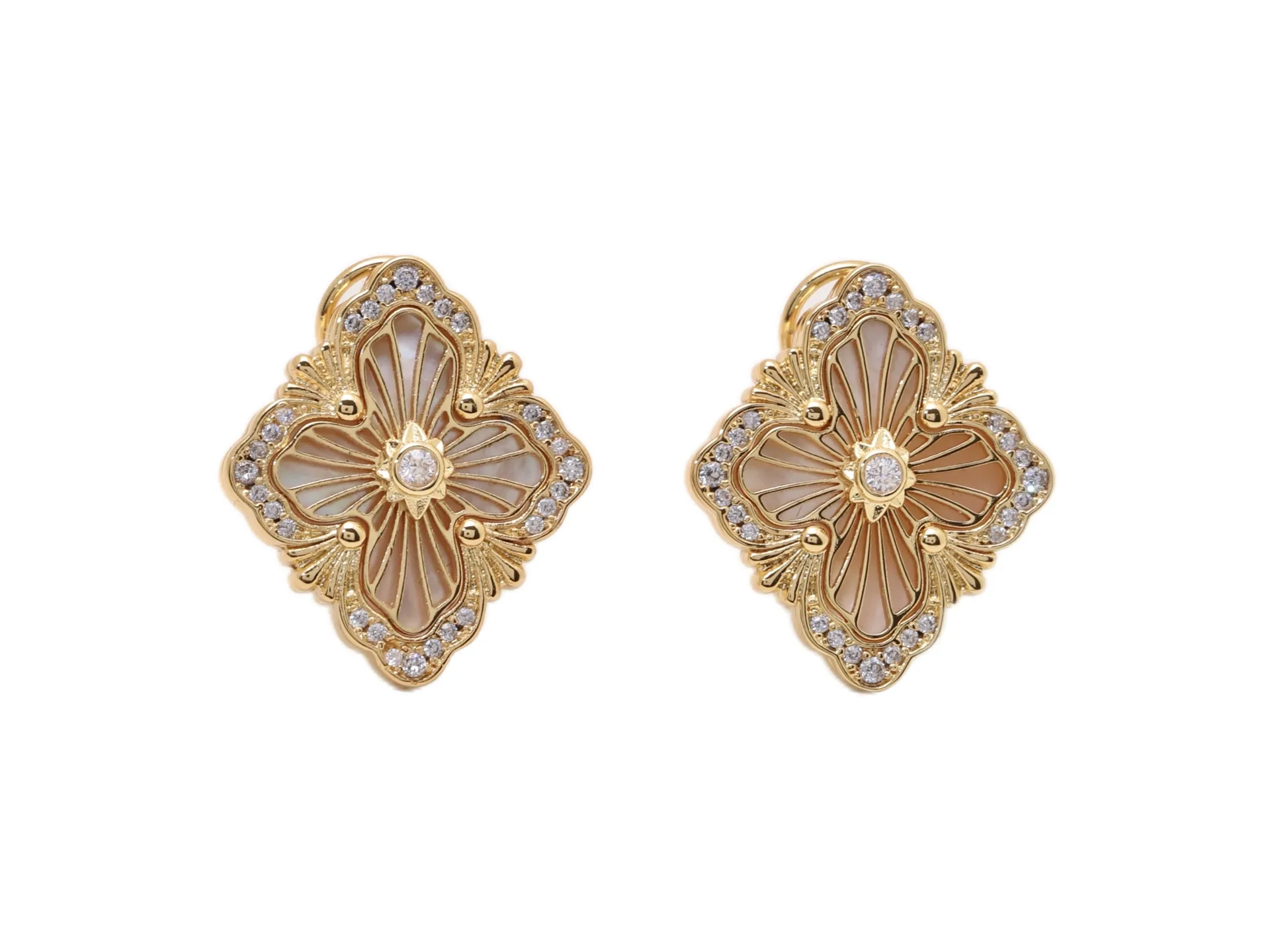 Opera Mother-of-Pearl Earrings (Gold-Plated Brass) D13517616