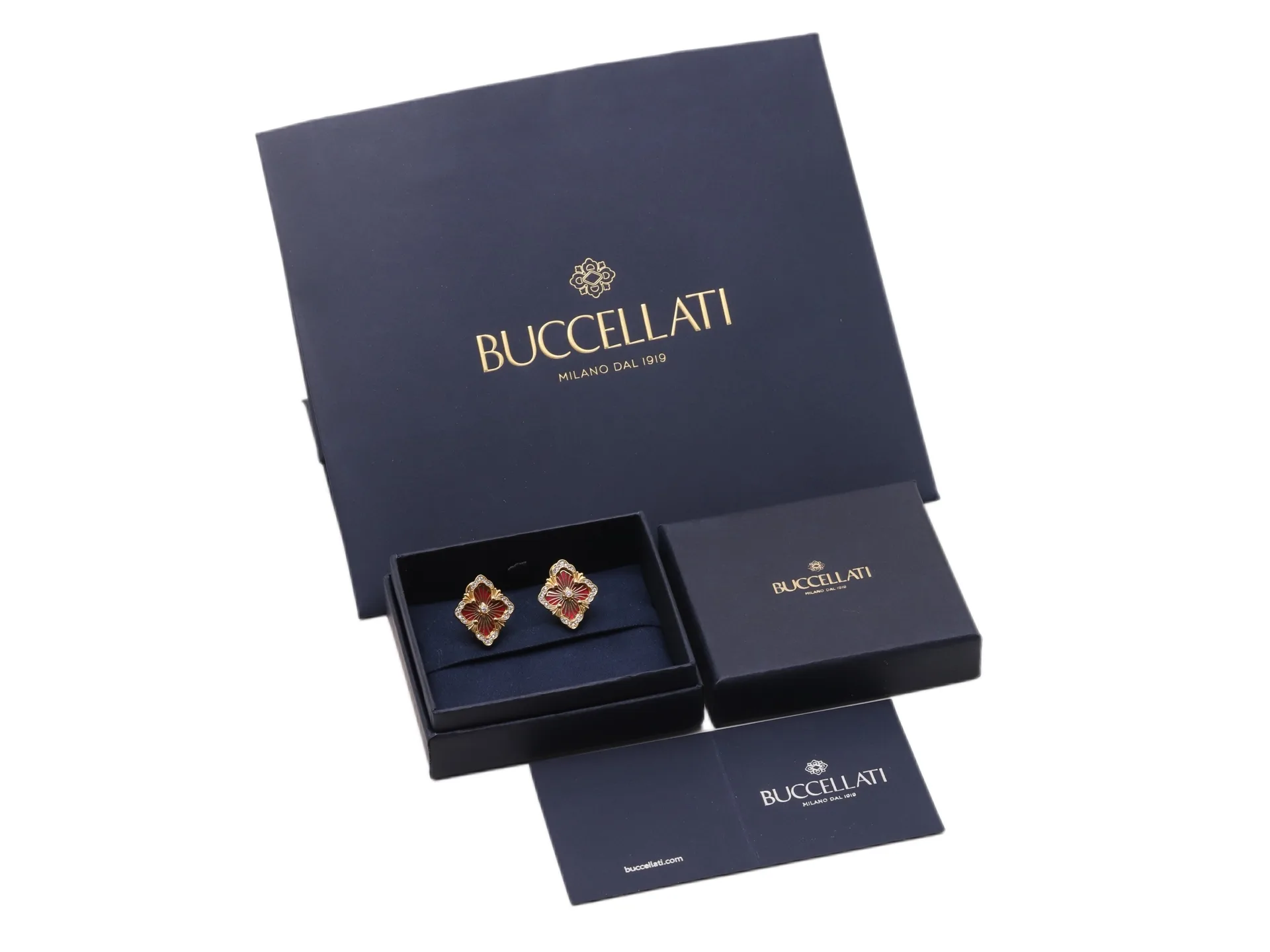 Opera 'Rigato' Carnelian Stud Earrings (Gold-Plated Brass) D13517527 — view 2