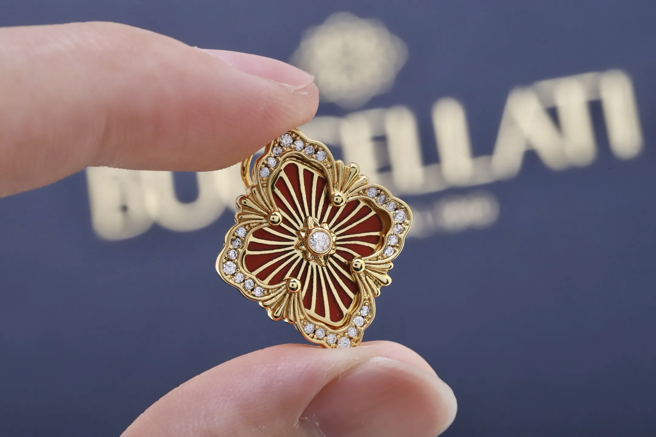 Opera 'Rigato' Carnelian Stud Earrings (Gold-Plated Brass) D13517527 — view 5
