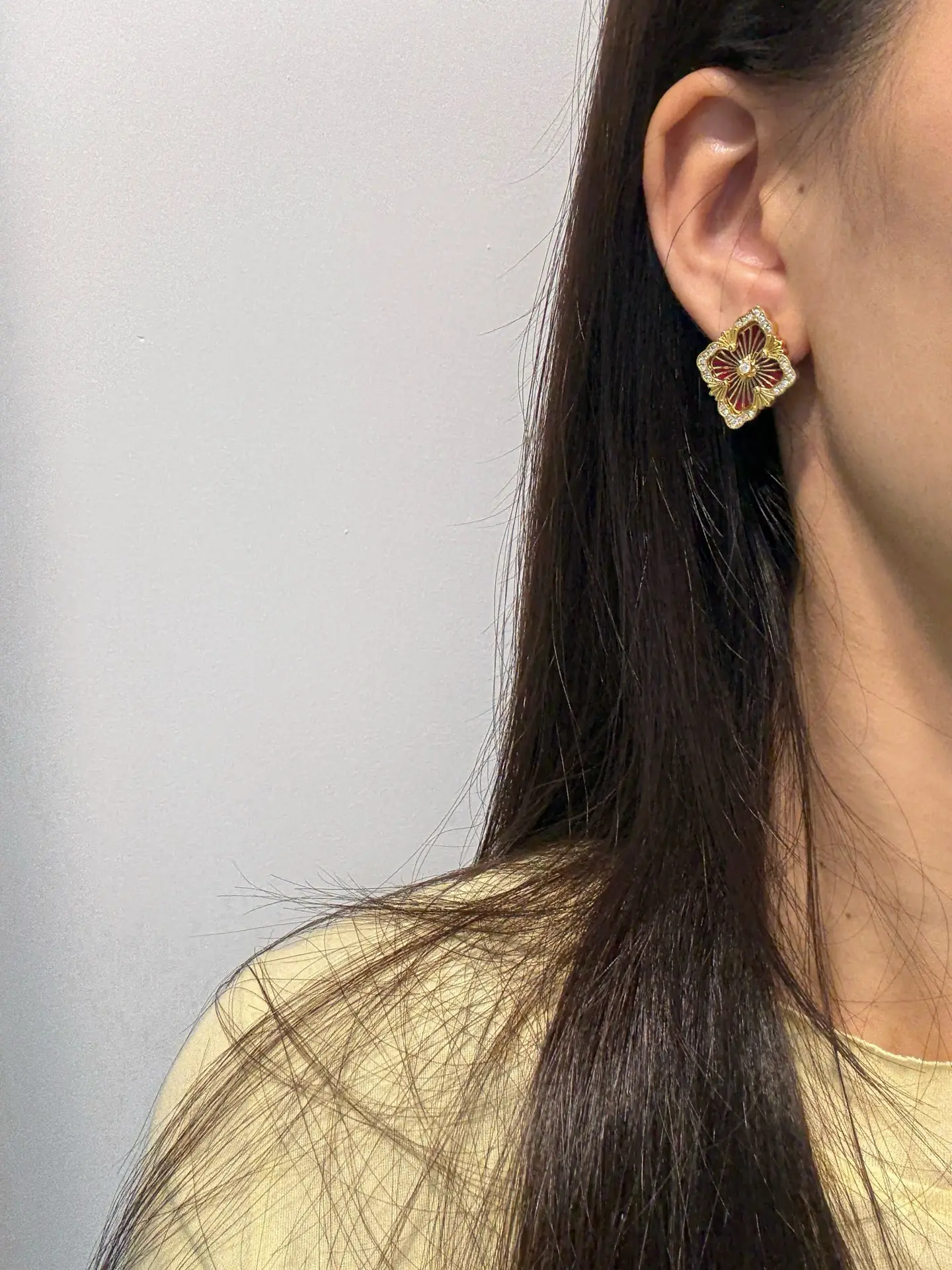 Opera 'Rigato' Carnelian Stud Earrings (Gold-Plated Brass) D13517527 — view 9