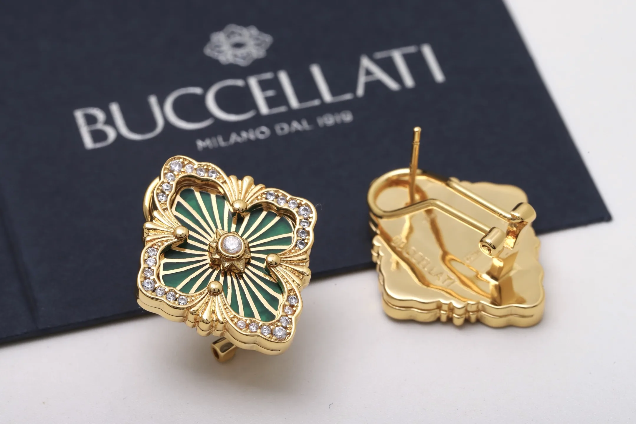 Opera Collection Enamel Stud Earrings (Gold-Plated Brass) D13517615 — view 5
