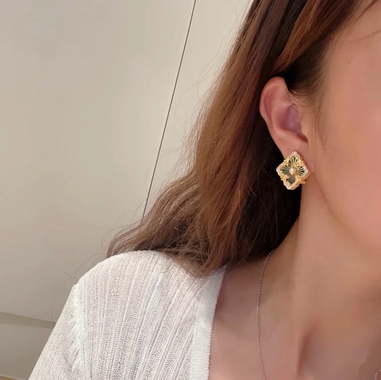 Opera Collection Enamel Stud Earrings (Gold-Plated Brass) D13517615 — view 8