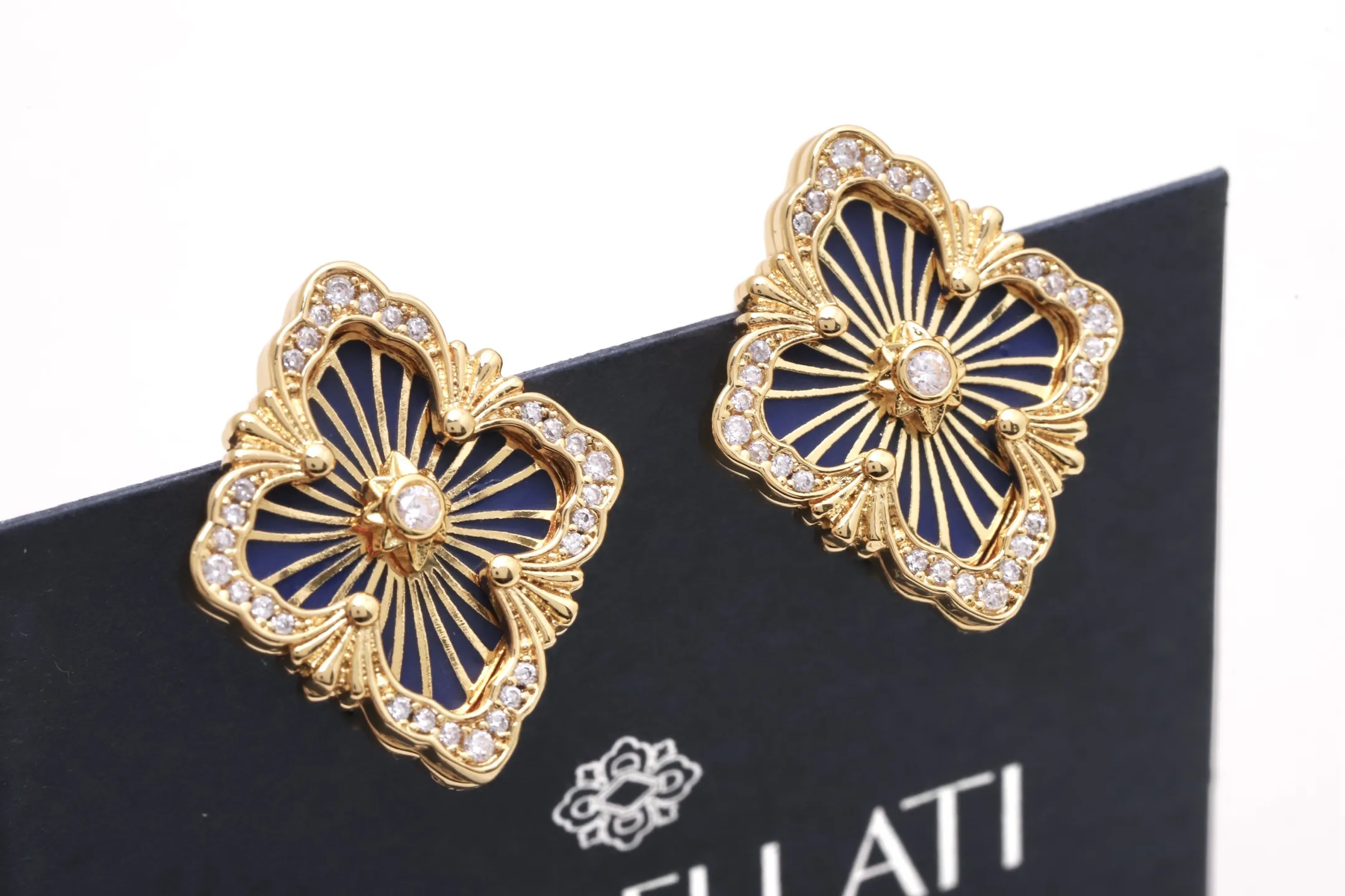 Opera Collection Rigato Engraved Earrings (Gold-Plated Brass) D13517613 — view 3