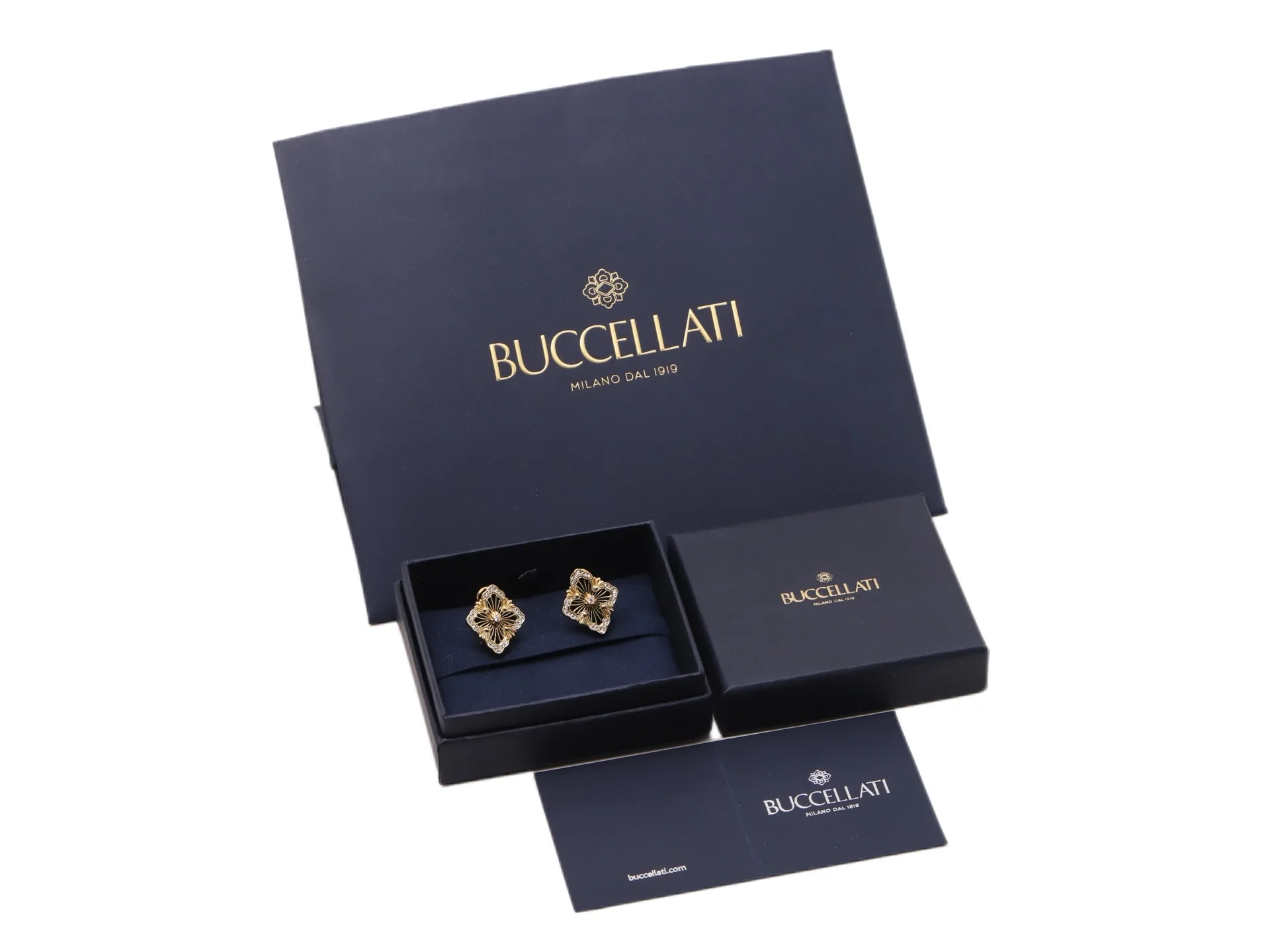 Opera Onyx and Crystal Earrings (Gold-Plated Brass) D13517526 — view 2