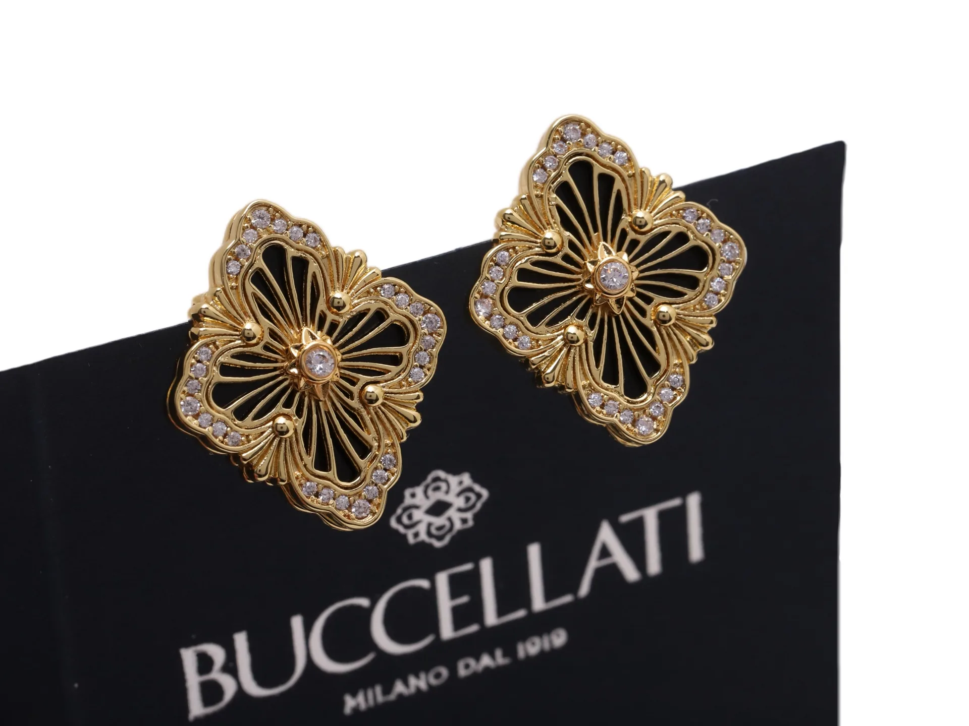 Opera Onyx and Crystal Earrings (Gold-Plated Brass) D13517526 — view 3