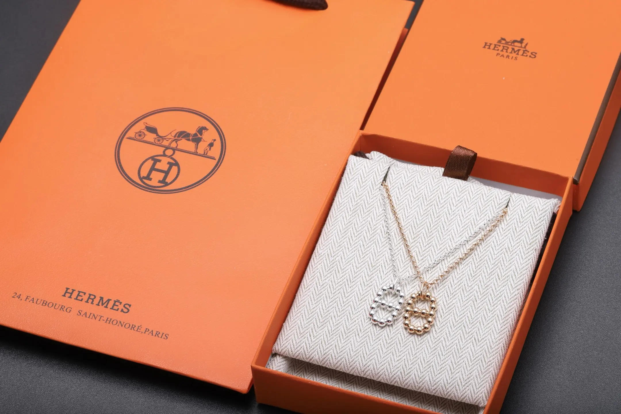 Hermès Pig Nose Pendant Necklace (Gold-Plated Brass) D20517902 — view 2