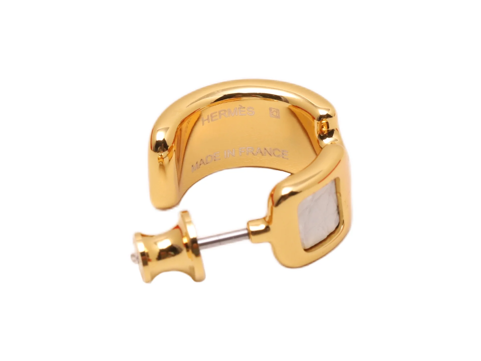 O’Maillon Leather-Inlay Hoop Earrings D14017472 — view 2