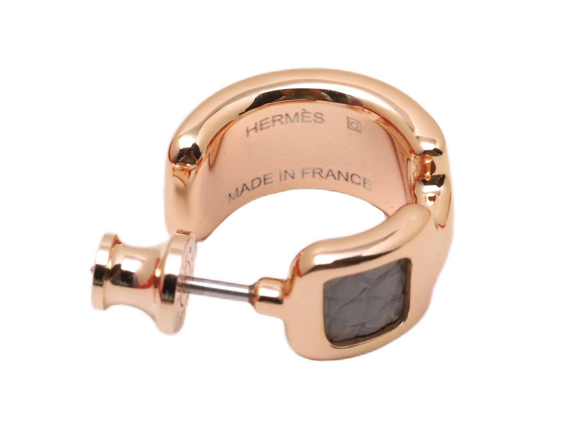 O’Maillon Leather-Inlay Hoop Earrings D14017473 — view 2