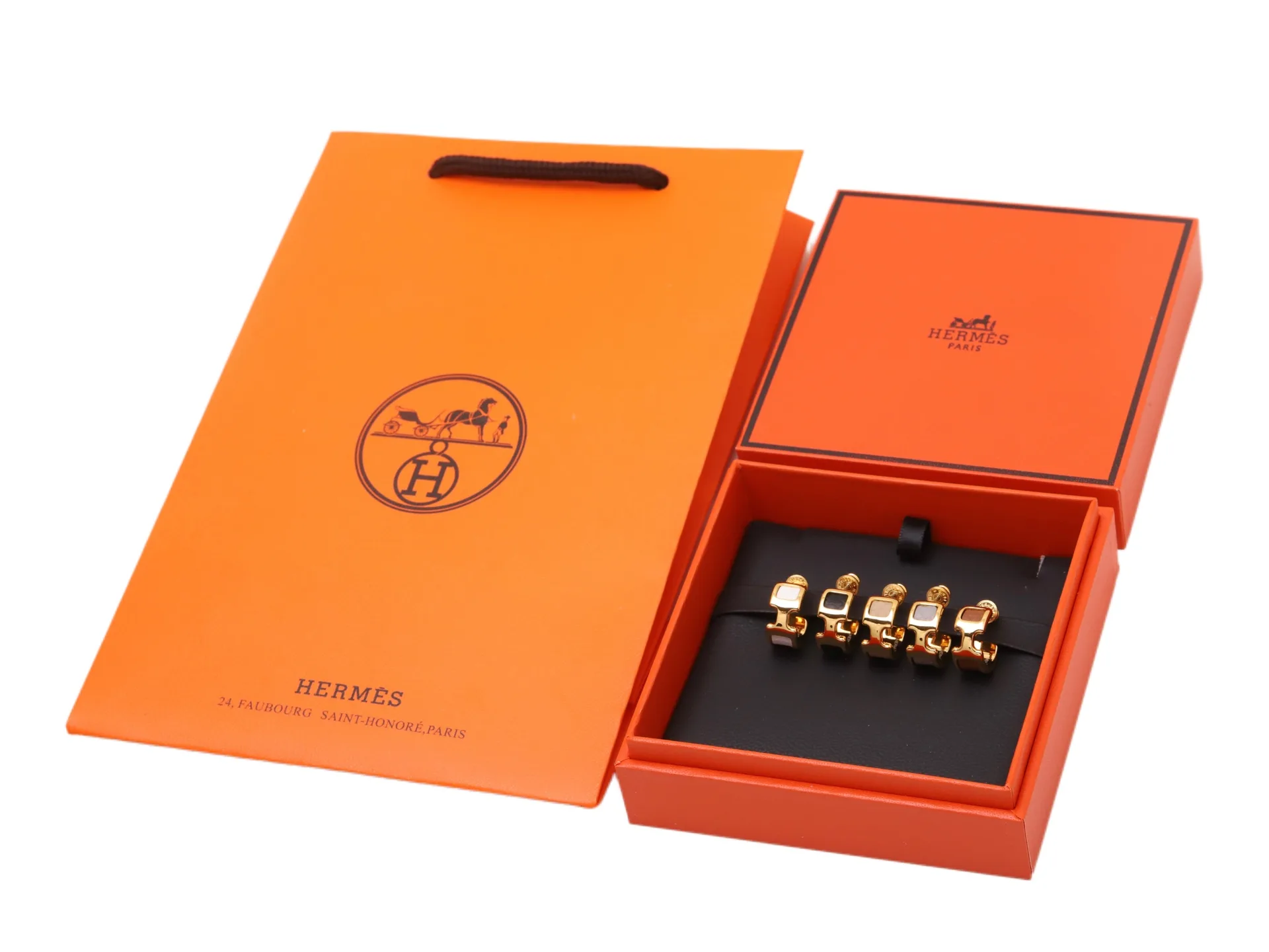 O’Maillon Leather-Inlay Hoop Earrings D14017473 — view 4