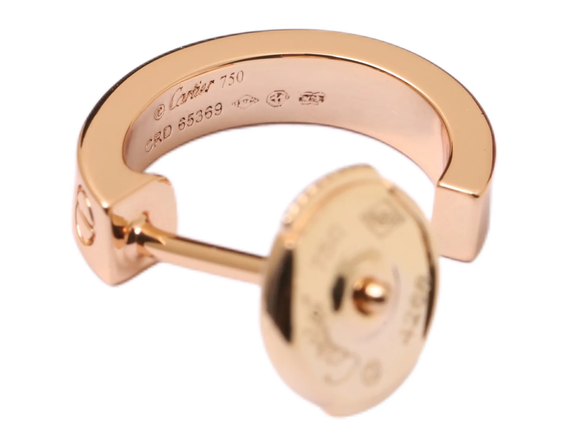 Love Screw Motif Hoop Earrings D15516877 — view 6