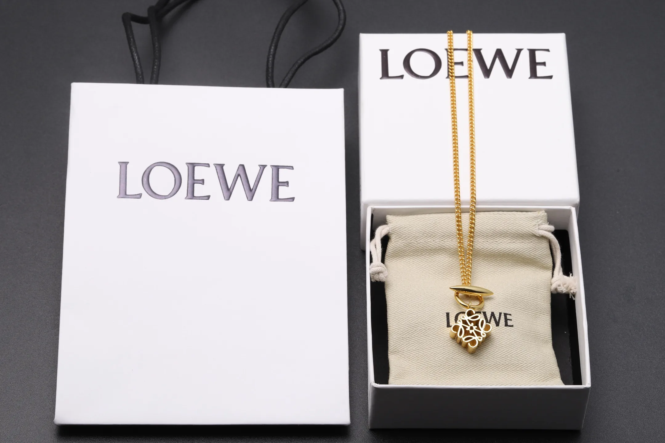 Anagram Pendant Necklace in Brass D15016732 — view 2