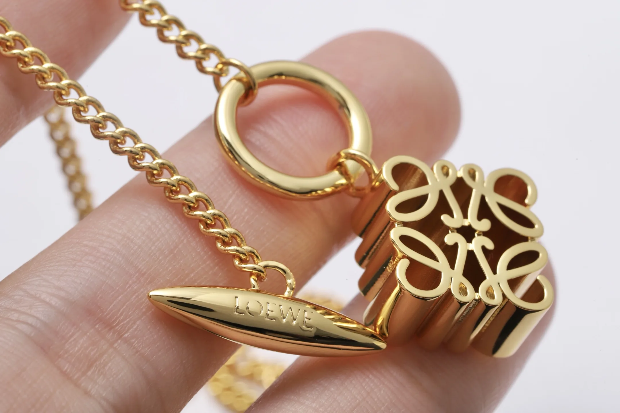 Anagram Pendant Necklace in Brass D15016732 — view 4