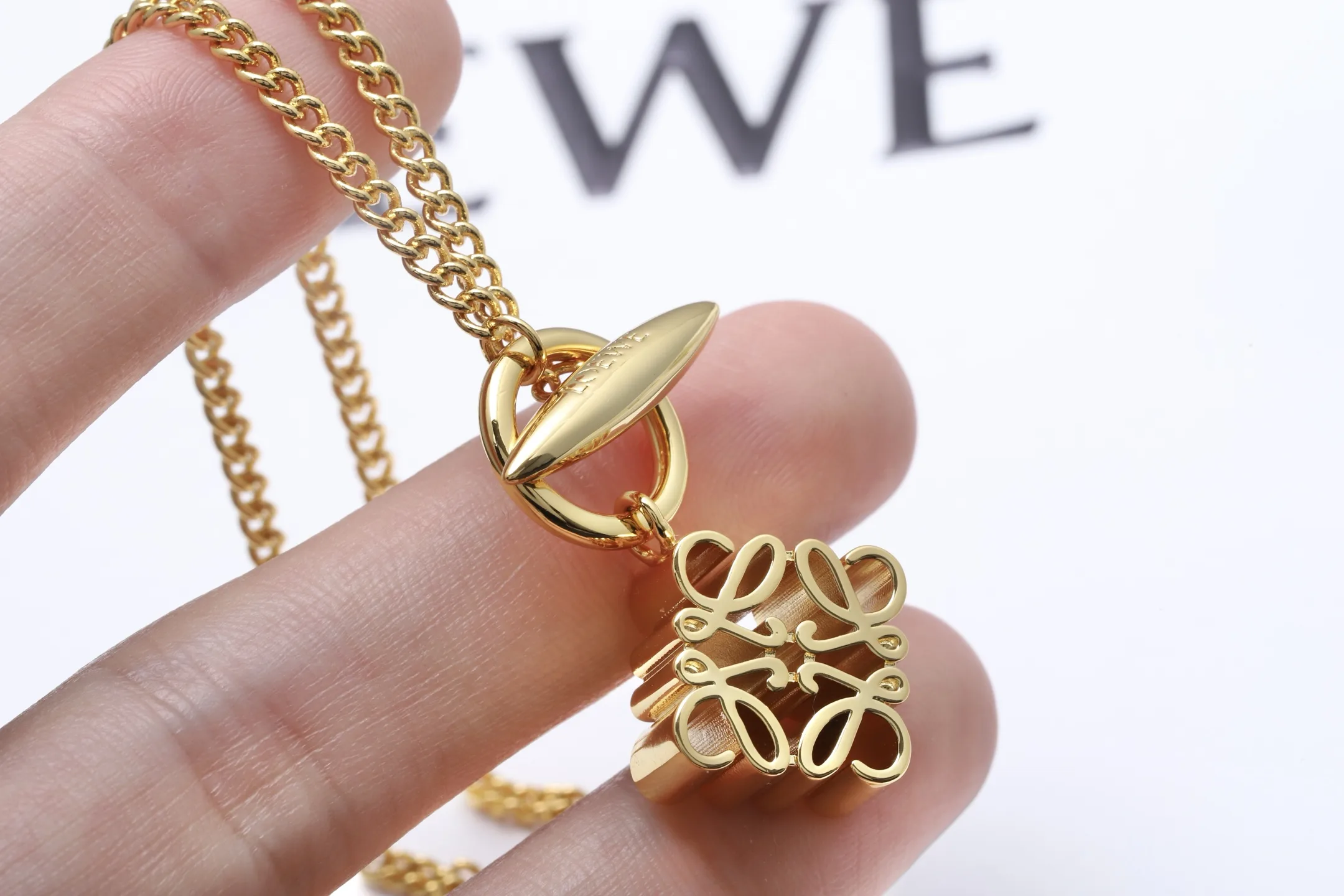 Anagram Pendant Necklace in Brass D15016732 — view 5