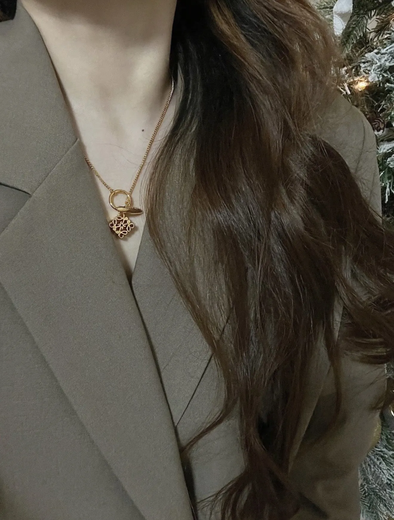 Anagram Pendant Necklace in Brass D15016732 — view 9