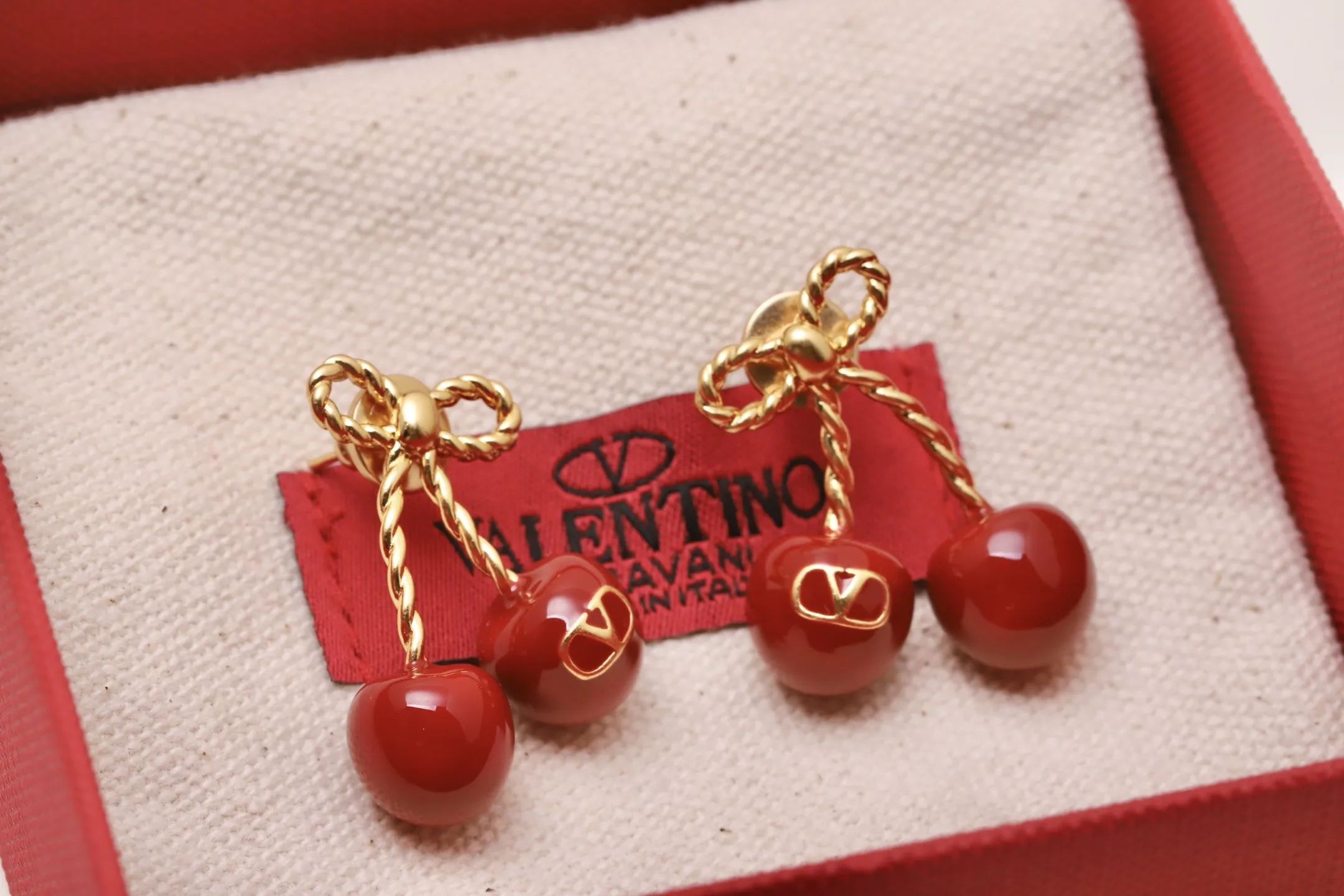 VLogo Cherryfic Enamel Cherry Earrings D13017492 — view 3