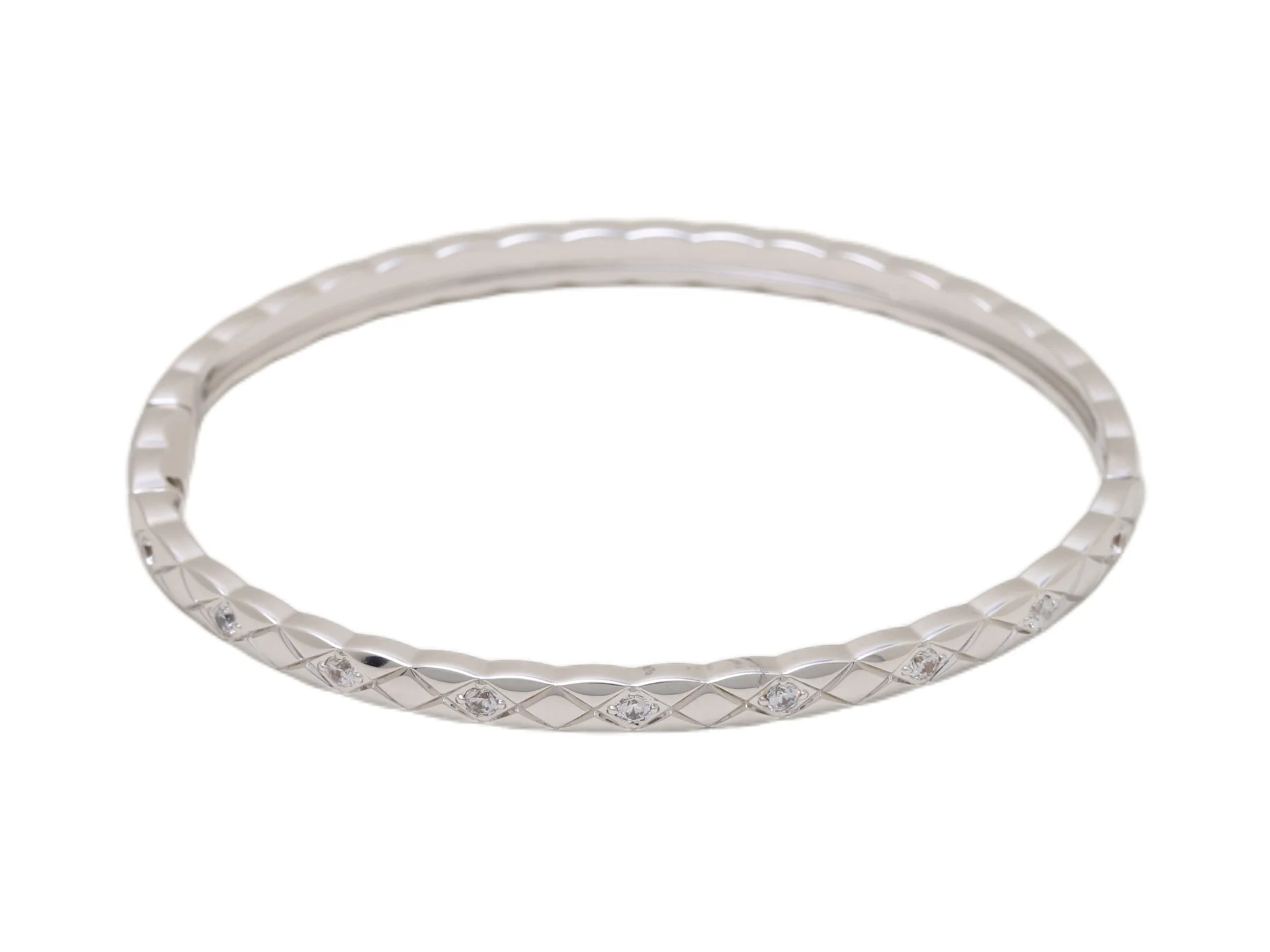 Coco Crush Inspired Quilted Bangle with Crystals D22017618