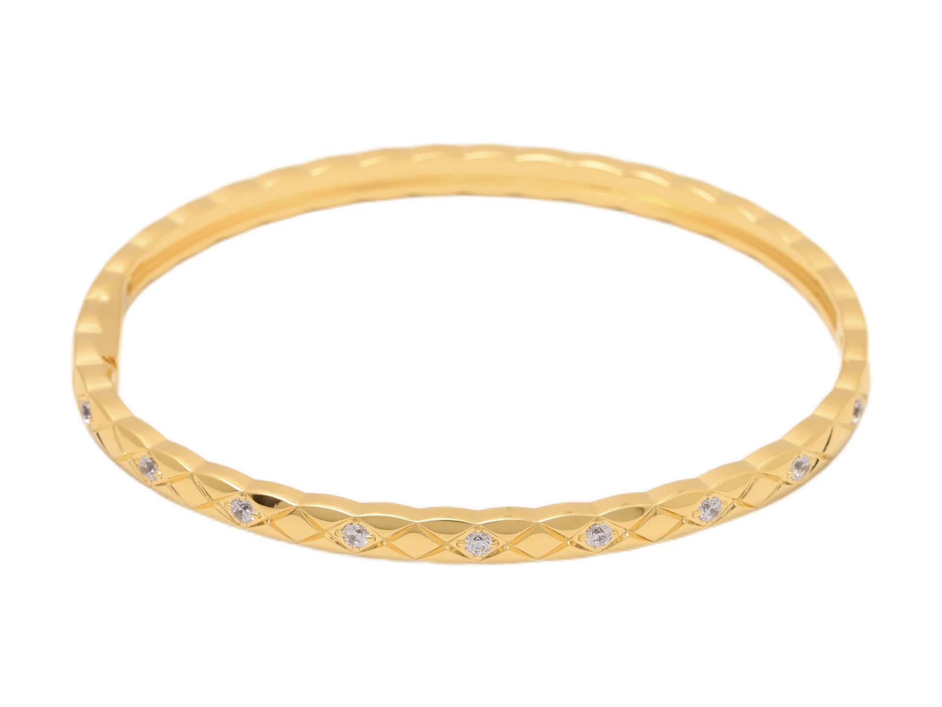 Coco Crush Inspired Quilted Bangle with Crystals D22017618 — view 3