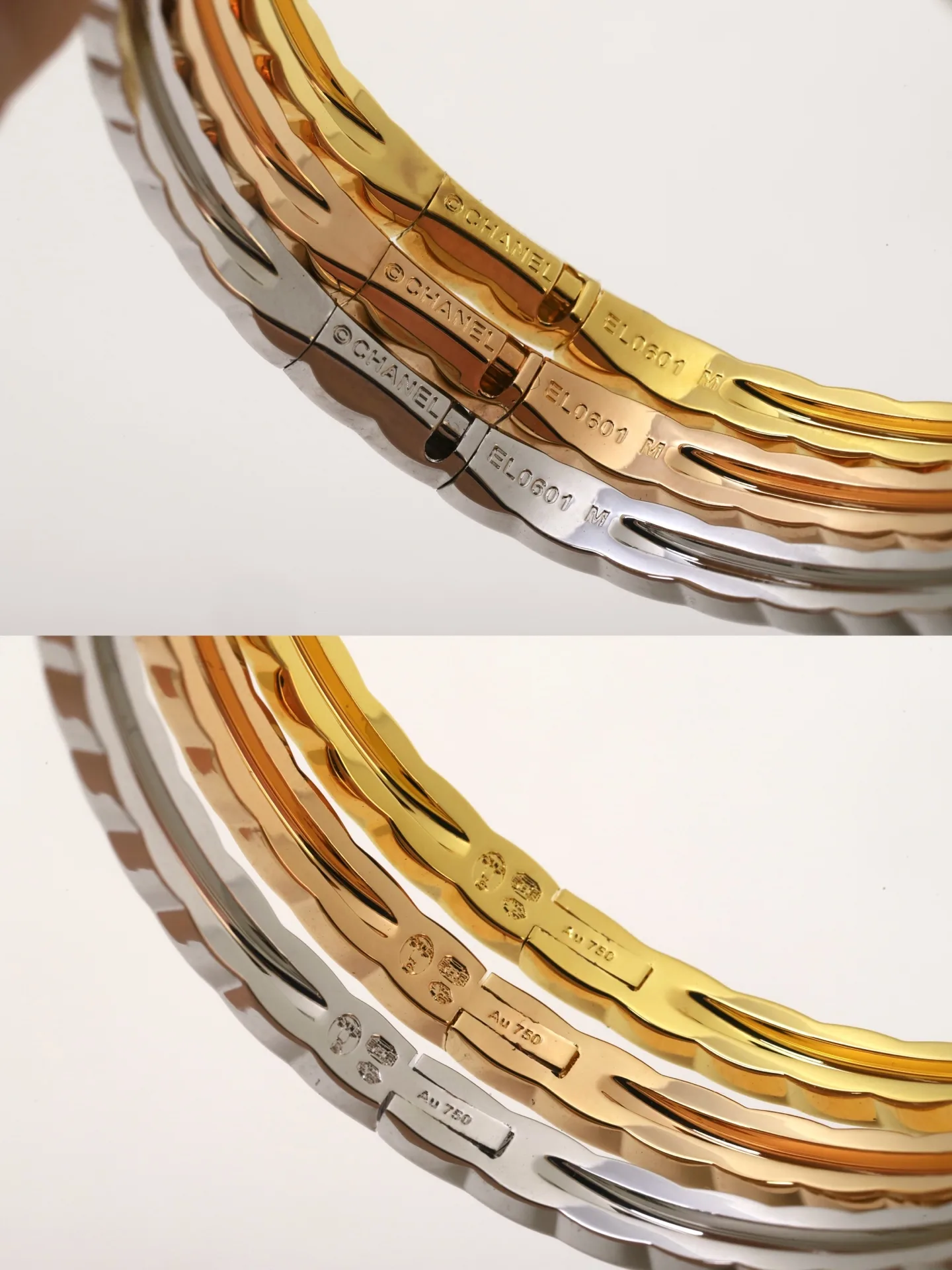Coco Crush Quilted Bangle (Gold-Plated Brass) D21017619 — view 7