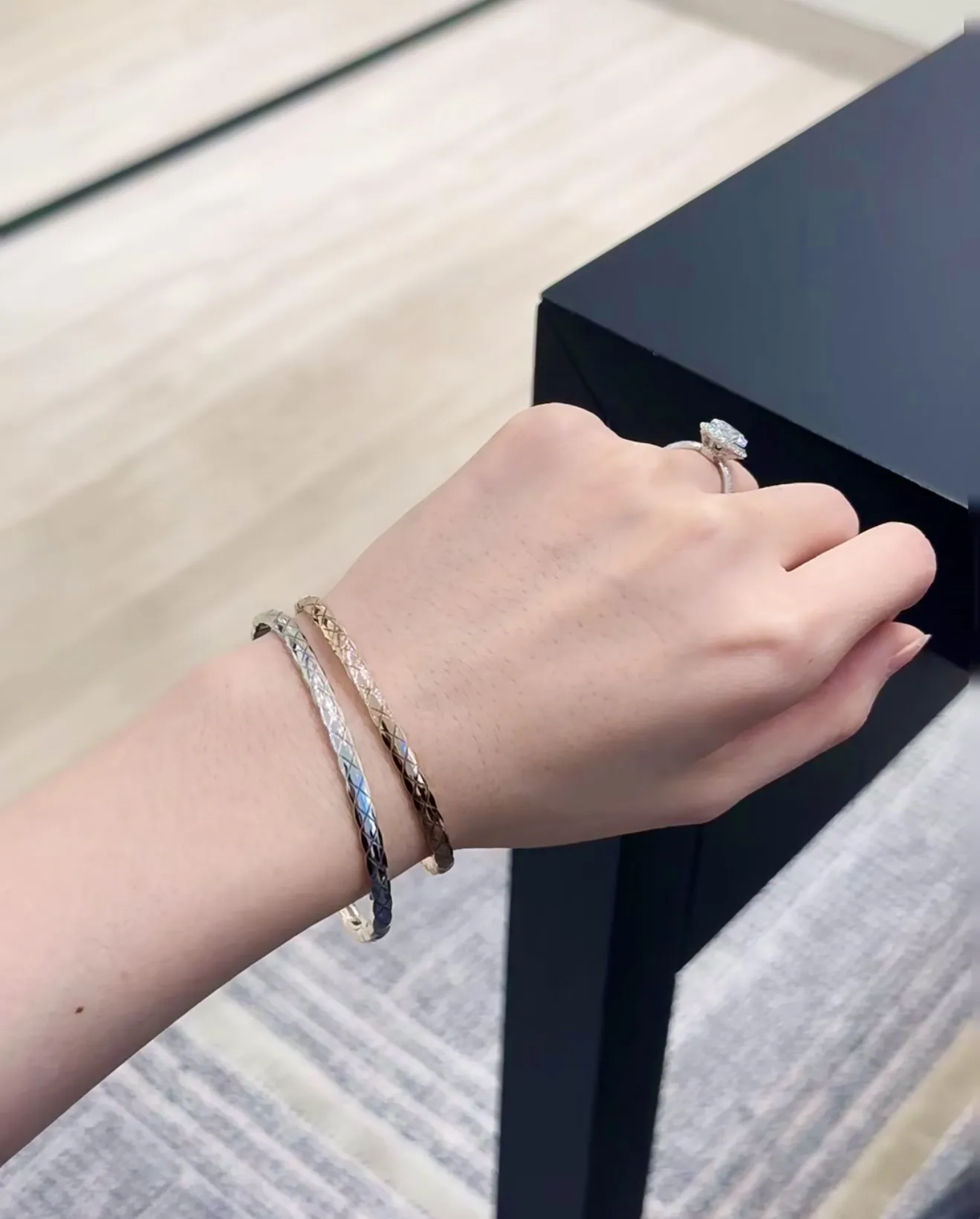 Coco Crush Quilted Bangle (Gold-Plated Brass) D21017619 — view 8