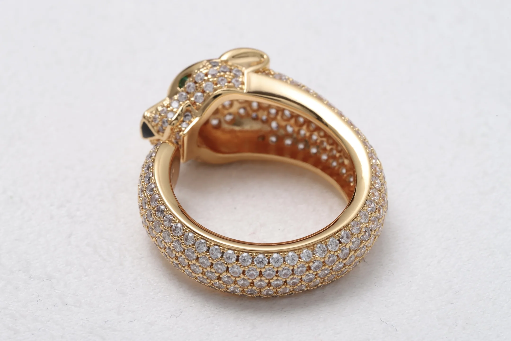 Panthère Crystal-Embellished Ring (Gold-Plated Brass) D20517082 — view 5